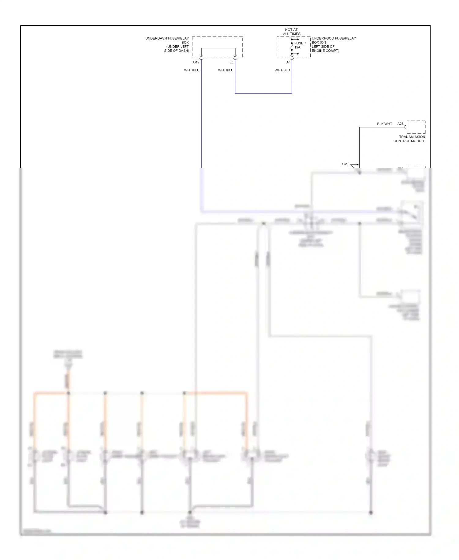 Wiring diagram transmission control module for Honda Civic VII facelift (2003-2006) (2 of 6)