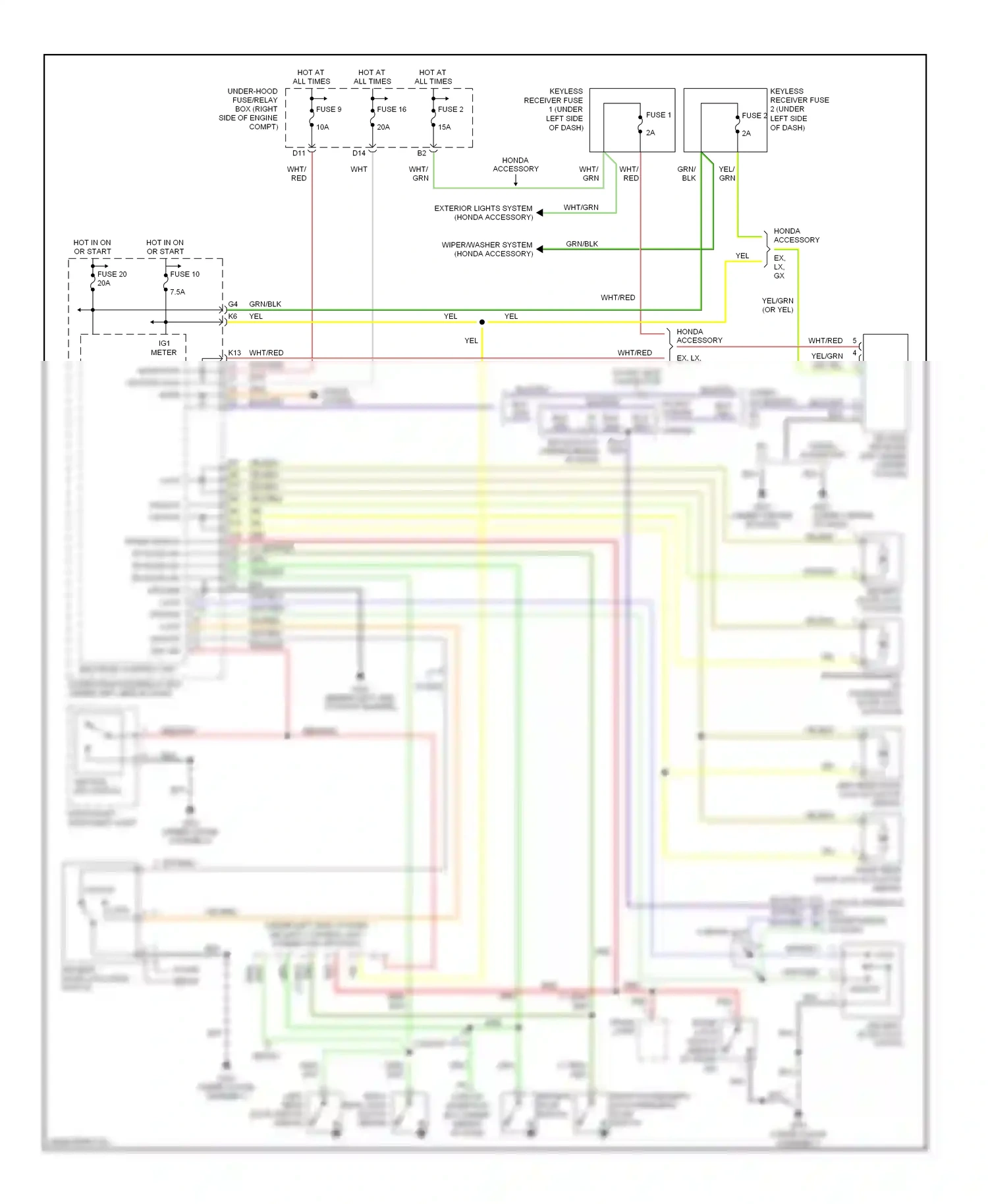 Wiring diagram trunk light for Honda Civic VII facelift (2003-2006) (5 of 8)