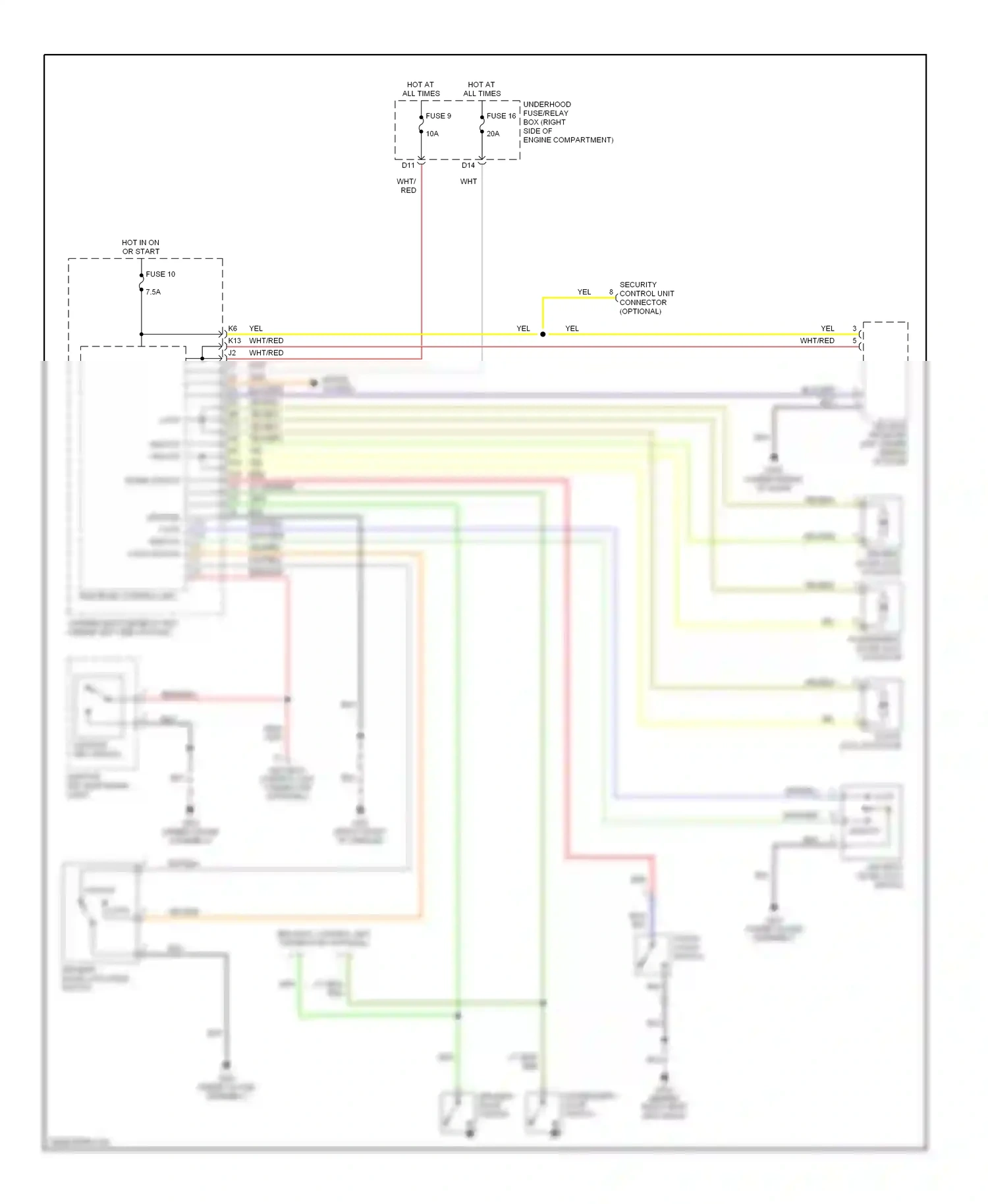 Wiring diagram trunk switch for Honda Civic VII facelift (2003-2006) (4 of 4)