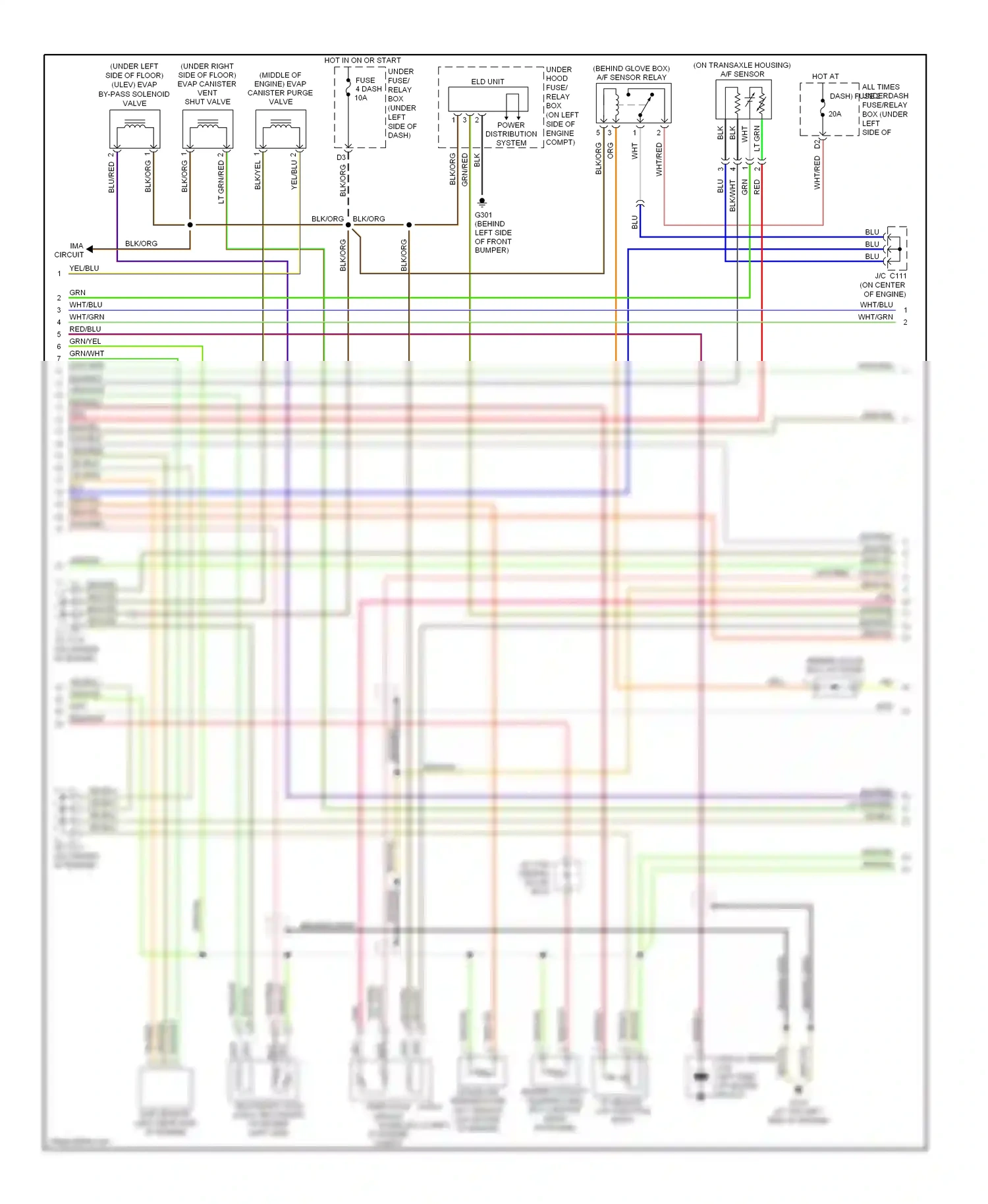 Wiring diagram (under for Honda Civic VII facelift (2003-2006) (1 of 1)