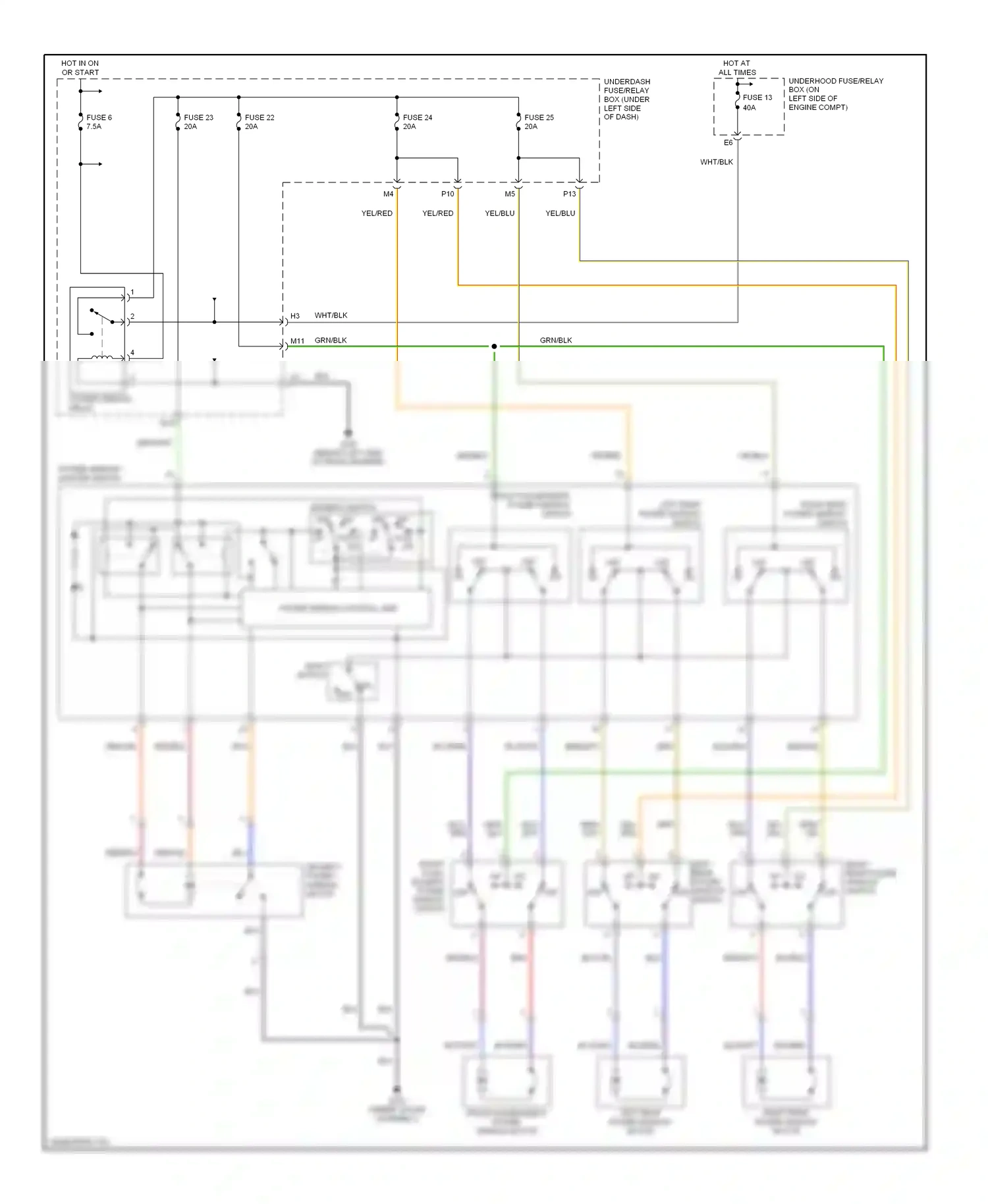 Wiring diagram up dn for Honda Civic VII facelift (2003-2006) (2 of 2)