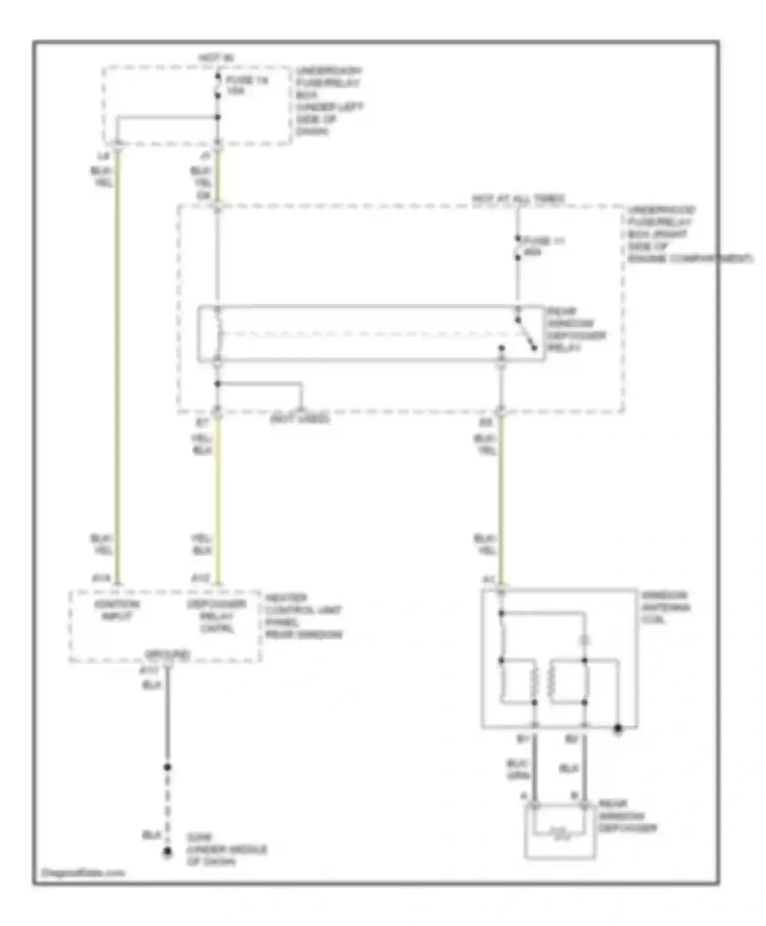 Civic Honda VII (2000-2003): Defogger circuit, sedan