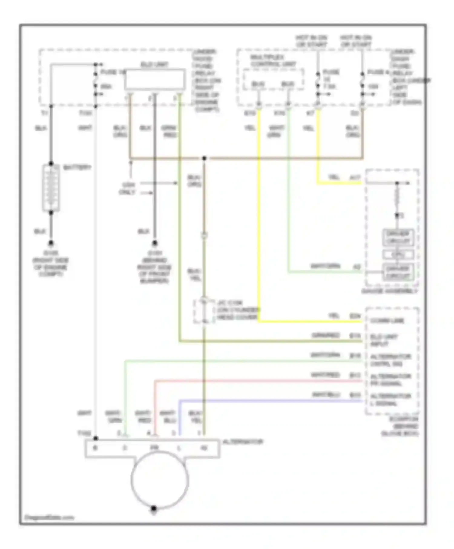Civic Honda VII (2000-2003): Charging circuit