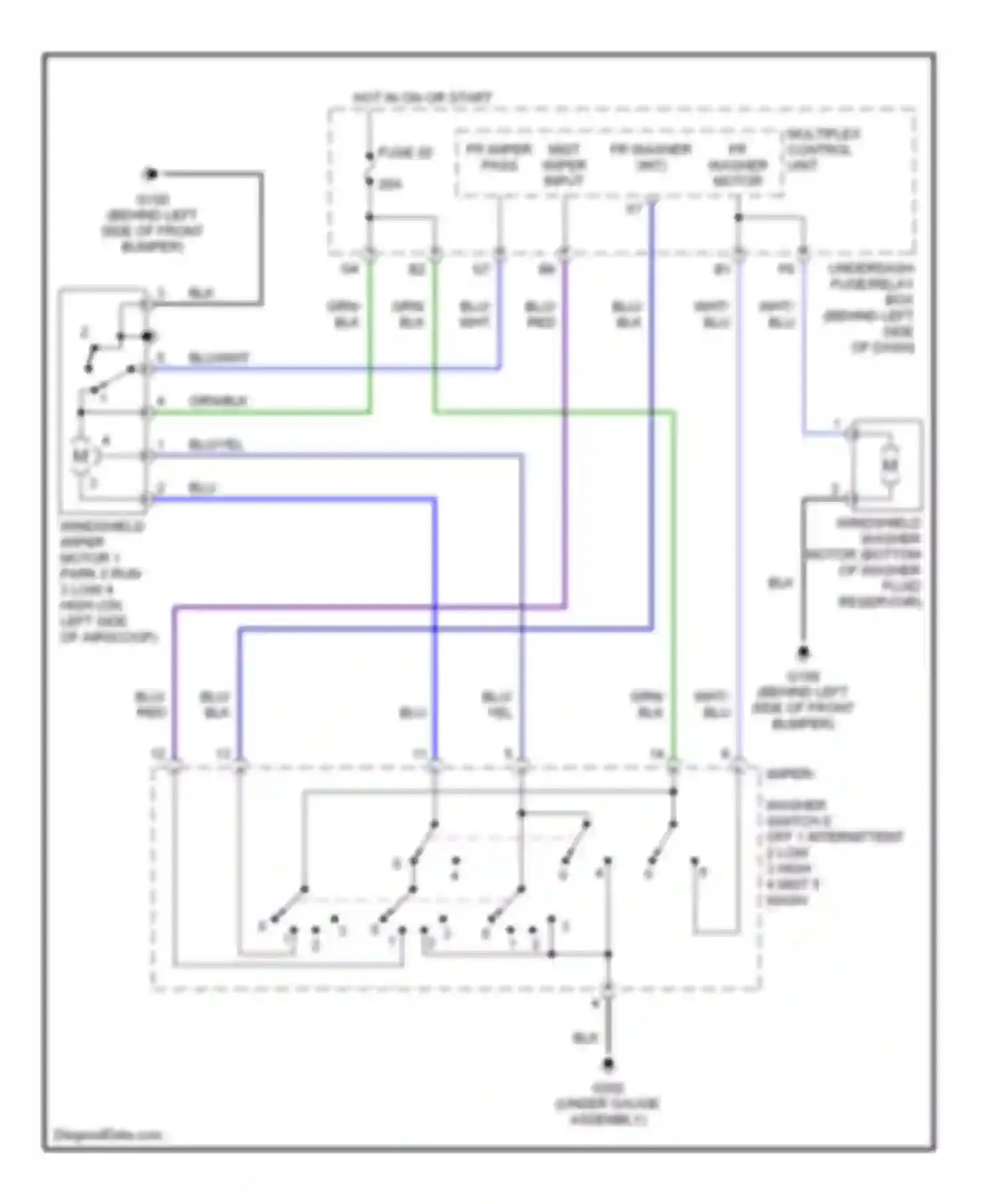 Civic Honda VII (2000-2003): Wiper/washer circuit