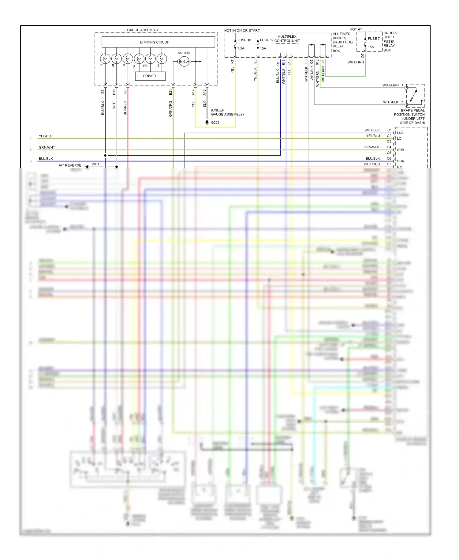 Wiring diagram air conditioning system for Honda Civic VII (2000-2003) (1 of 3)