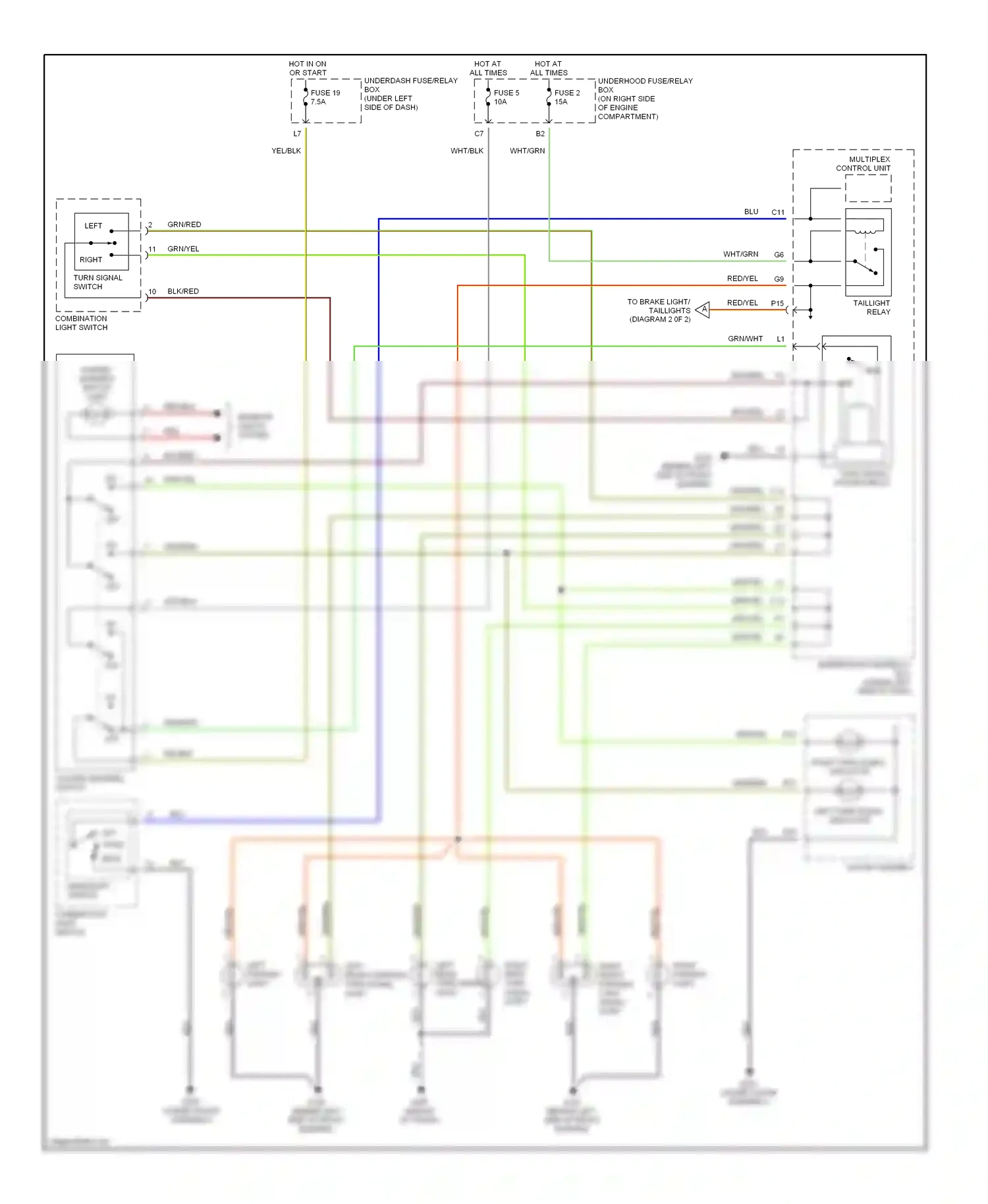 Wiring diagram blu for Honda Civic VII (2000-2003) (22 of 42)