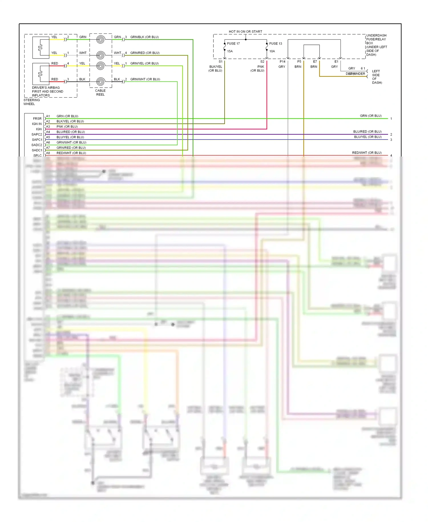 Wiring diagram blu/red for Honda Civic VII (2000-2003) (27 of 28)