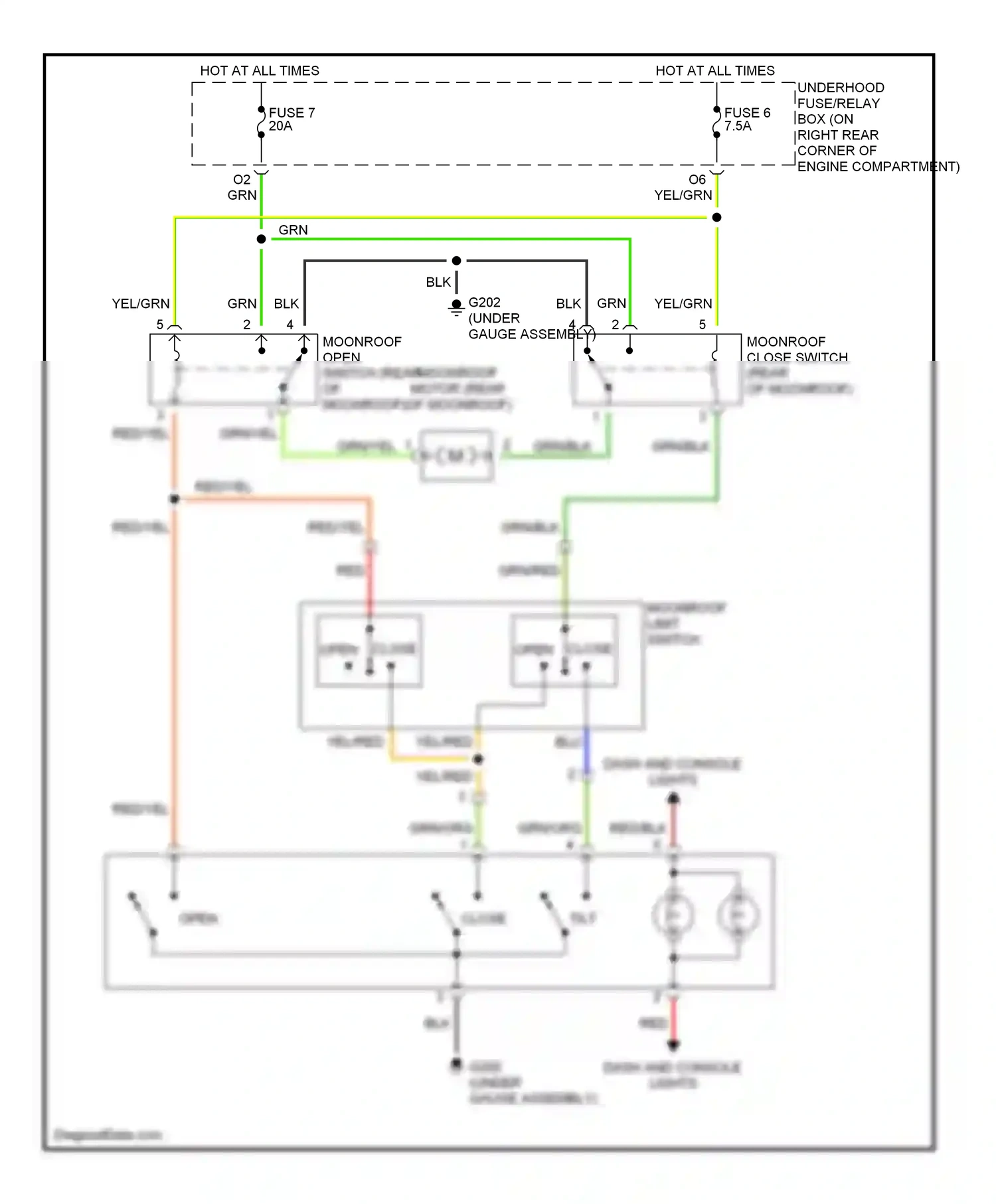 Wiring diagram close open for Honda Civic VII (2000-2003) (1 of 1)