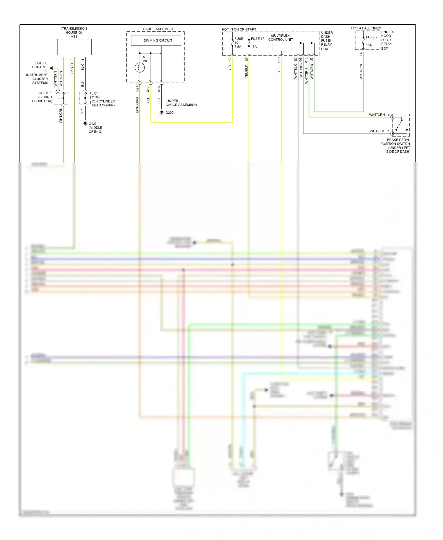 Wiring diagram cruise control for Honda Civic VII (2000-2003) (2 of 2)