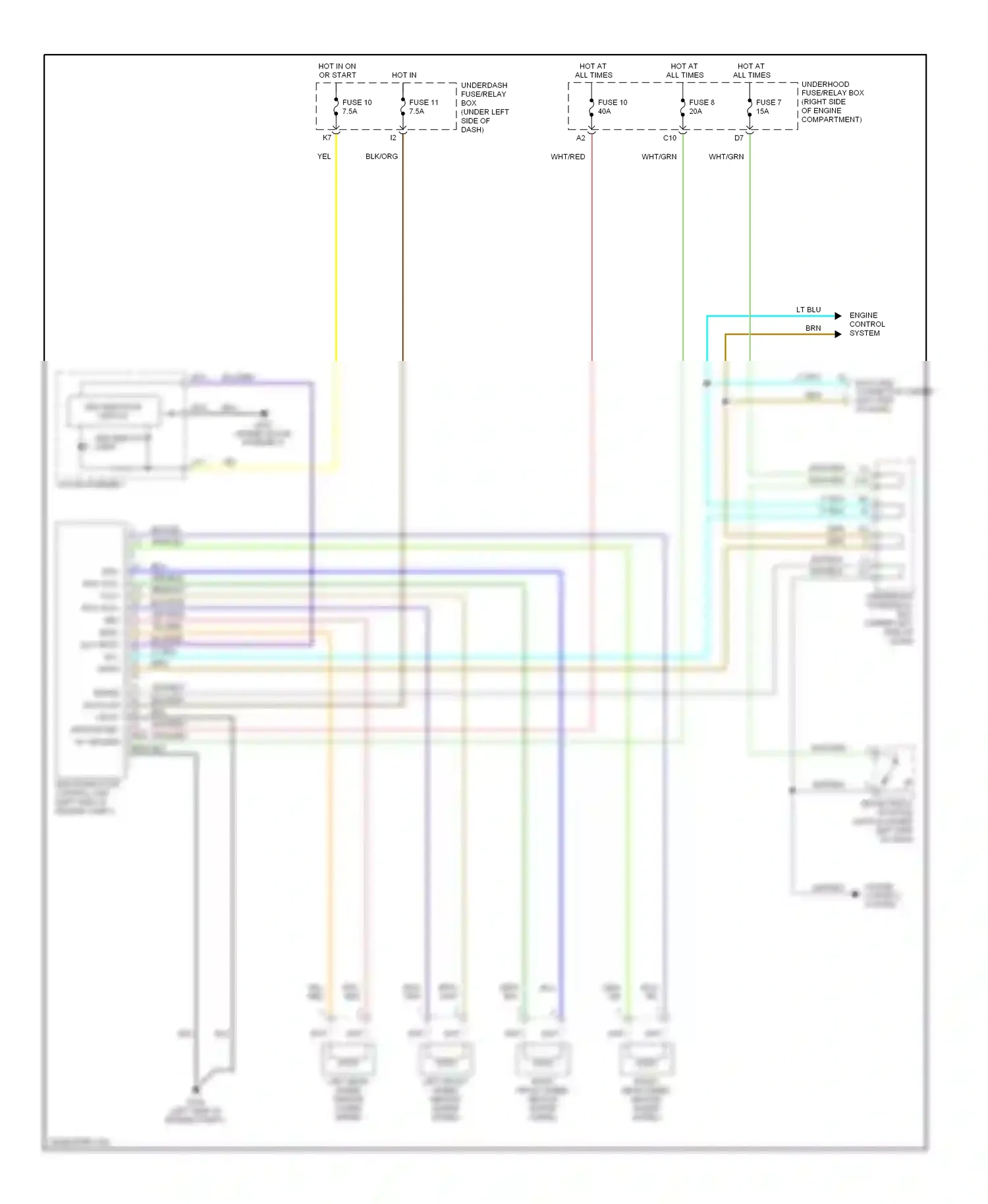 Wiring diagram fuse 11 for Honda Civic VII (2000-2003) (1 of 4)