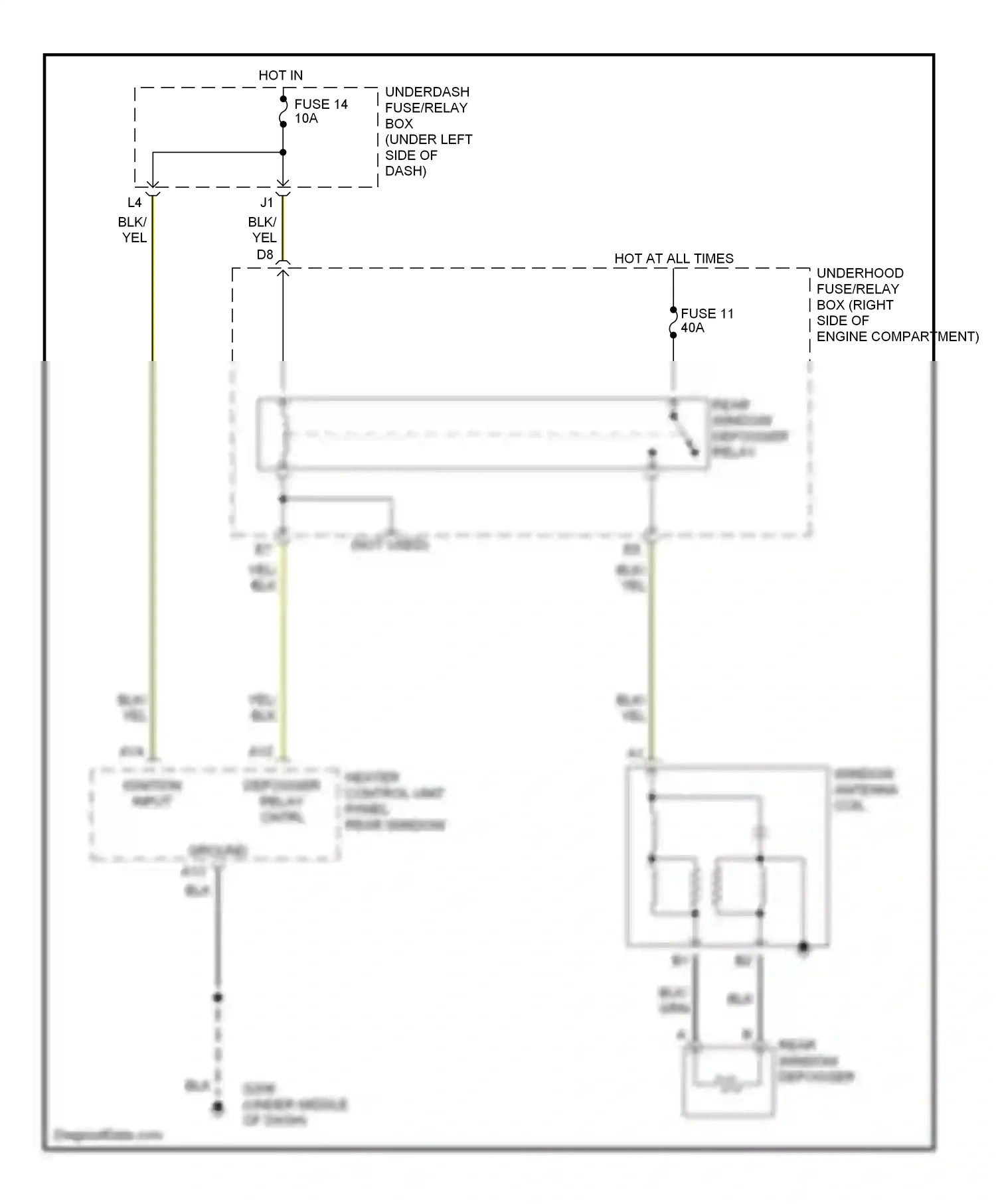Wiring diagram fuse 11 for Honda Civic VII (2000-2003) (3 of 4)
