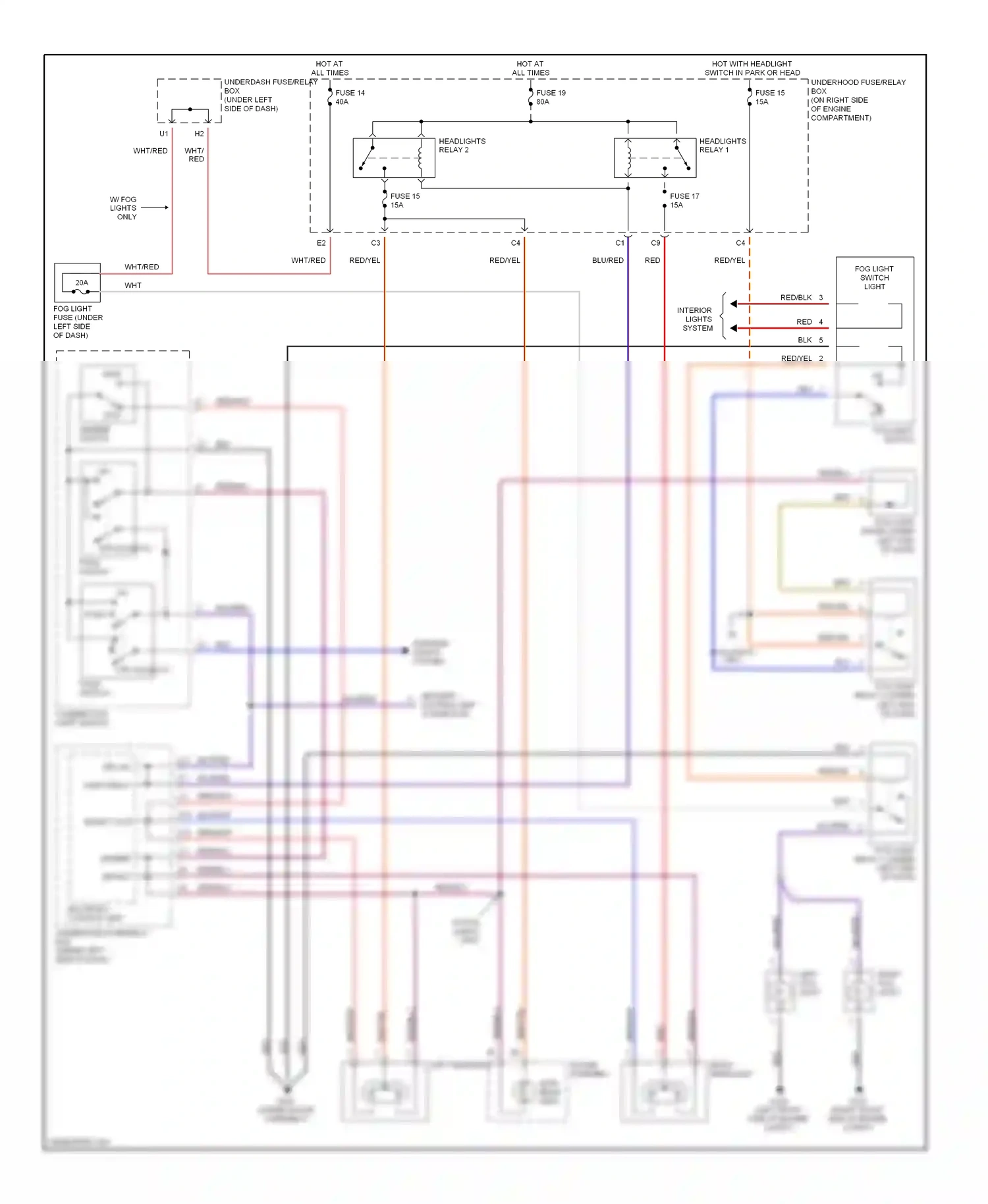 Wiring diagram fuse 15 for Honda Civic VII (2000-2003) (3 of 4)