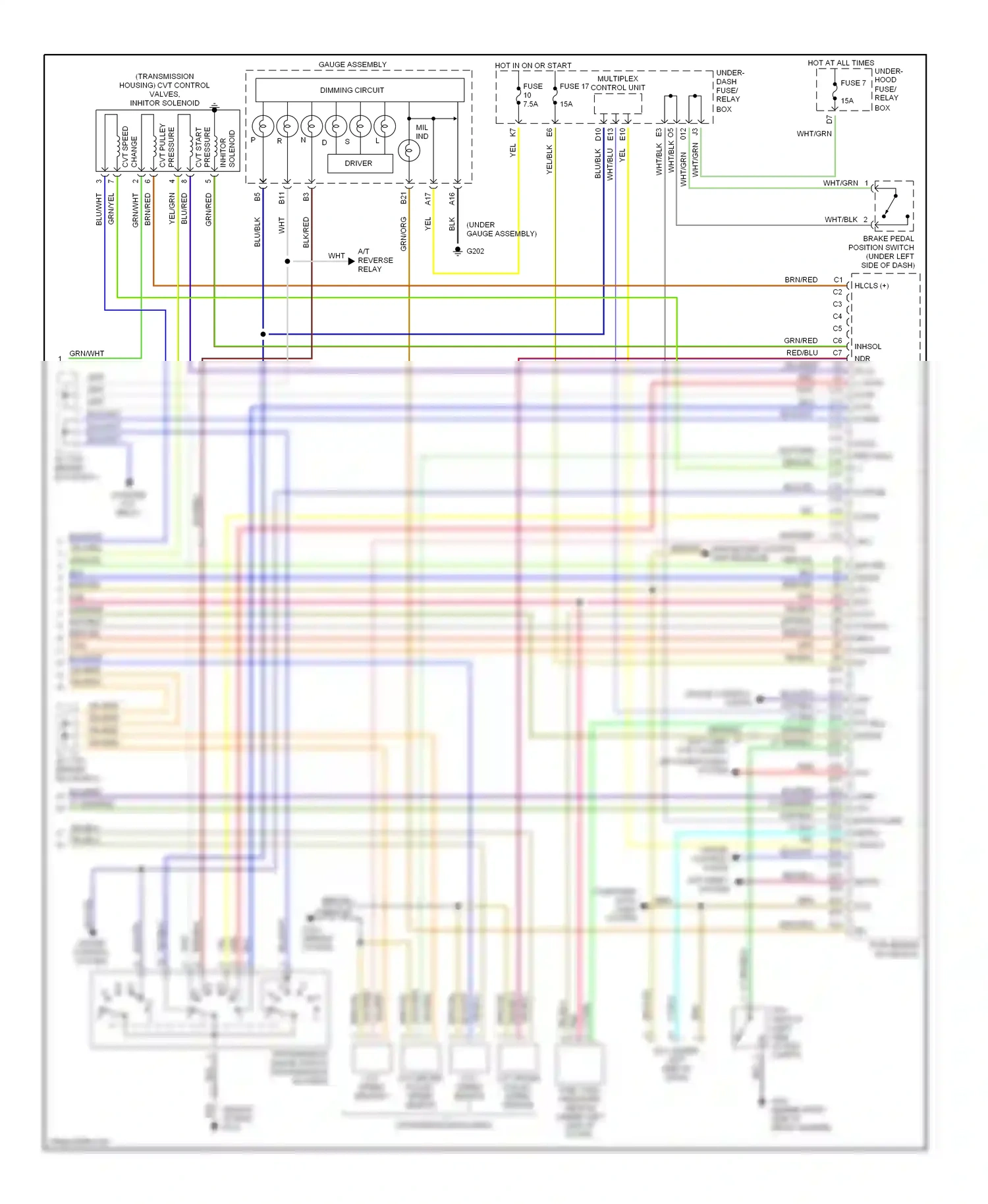 Wiring diagram fuse 7 for Honda Civic VII (2000-2003) (9 of 10)
