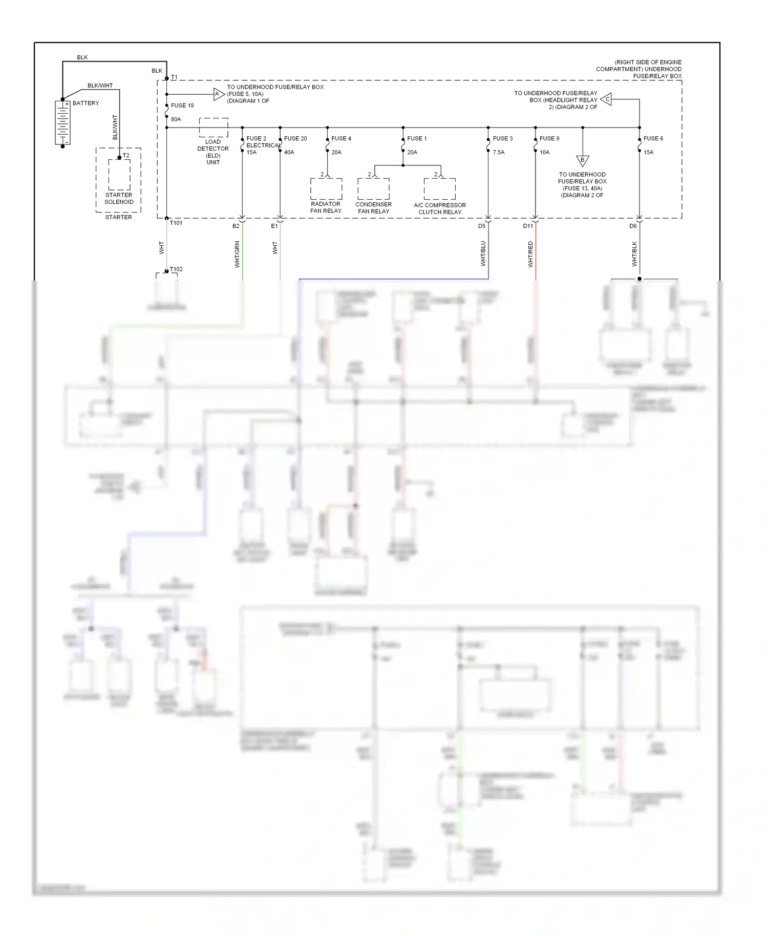 Wiring diagram immobilizer control unit- receiver for Honda Civic VII (2000-2003) (1 of 8)