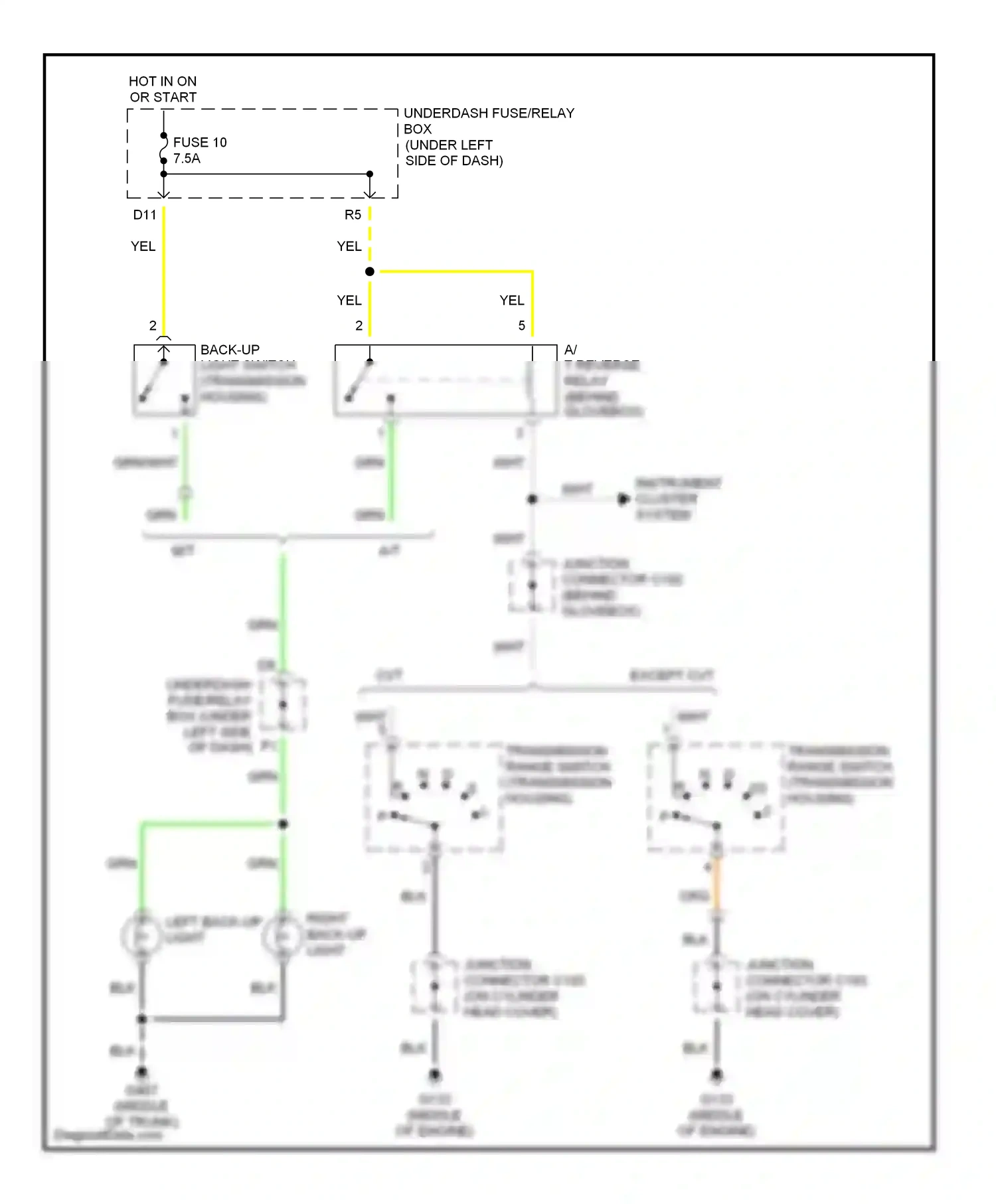 Wiring diagram instrument cluster system for Honda Civic VII (2000-2003) (1 of 1)