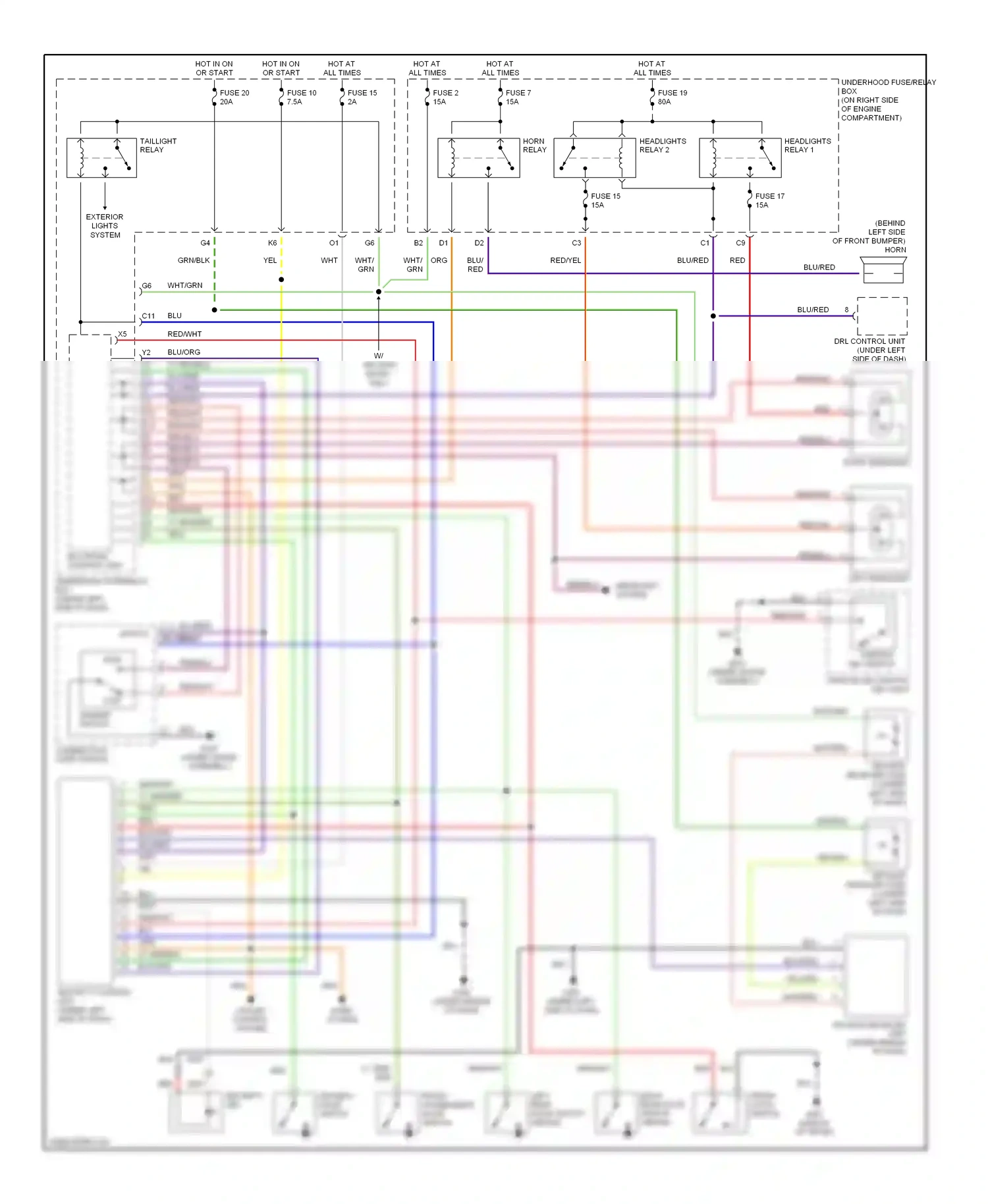 Wiring diagram multiplex control unit for Honda Civic VII (2000-2003) (1 of 28)