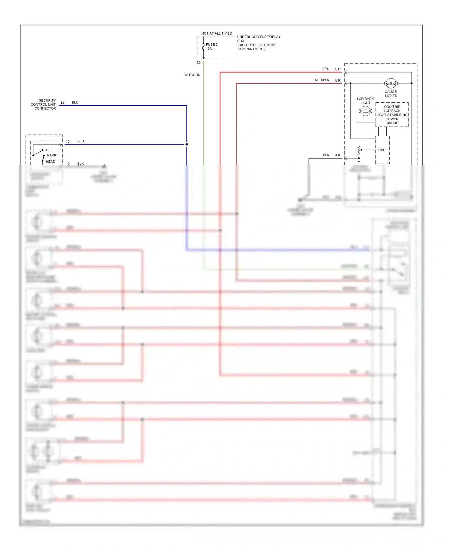 Wiring diagram multiplex control unit for Honda Civic VII (2000-2003) (16 of 28)