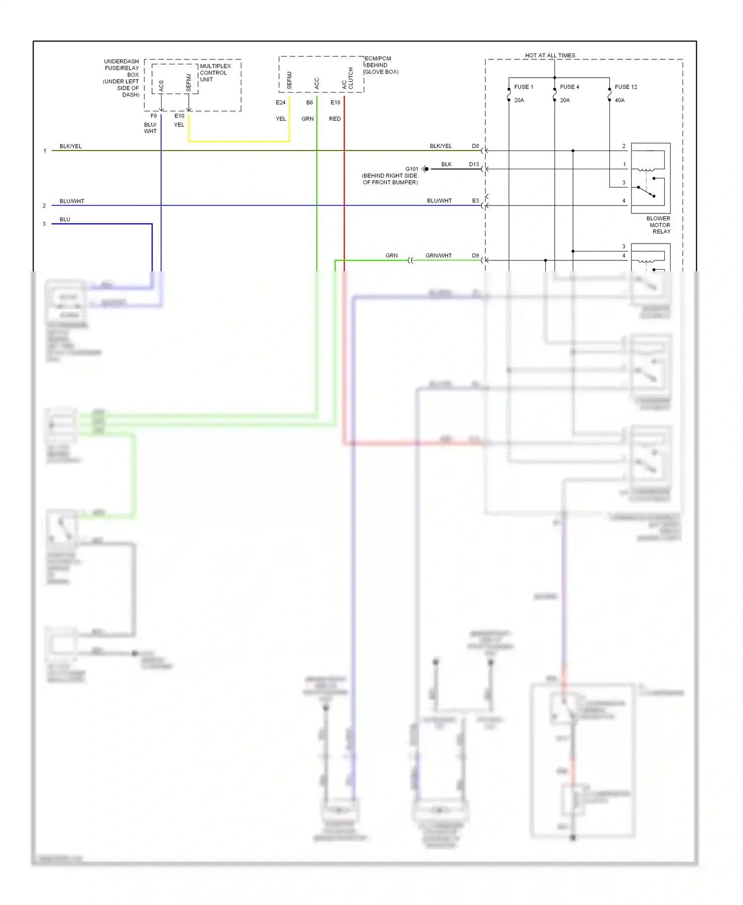 Wiring diagram nca for Honda Civic VII (2000-2003) (1 of 6)
