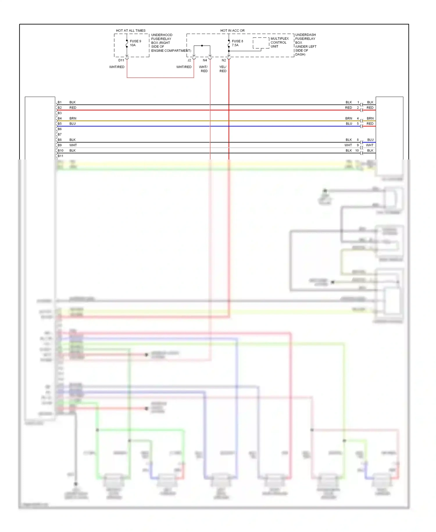 Wiring diagram red for Honda Civic VII (2000-2003) (38 of 45)
