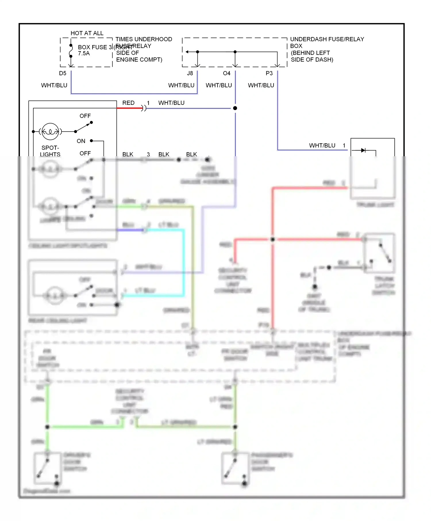Wiring diagram security control unit connector for Honda Civic VII (2000-2003) (1 of 7)