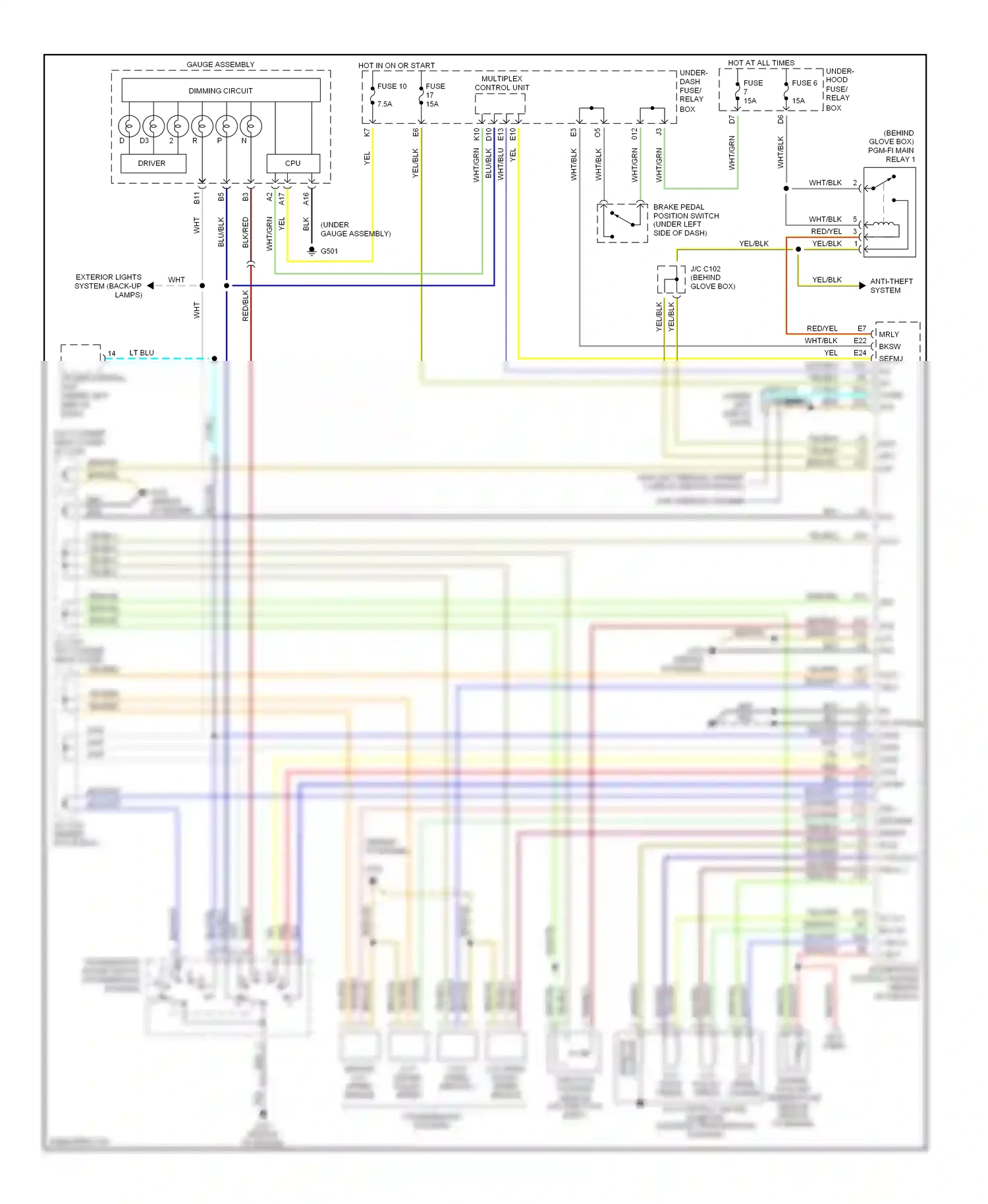 Wiring diagram wht for Honda Civic VII (2000-2003) (31 of 42)