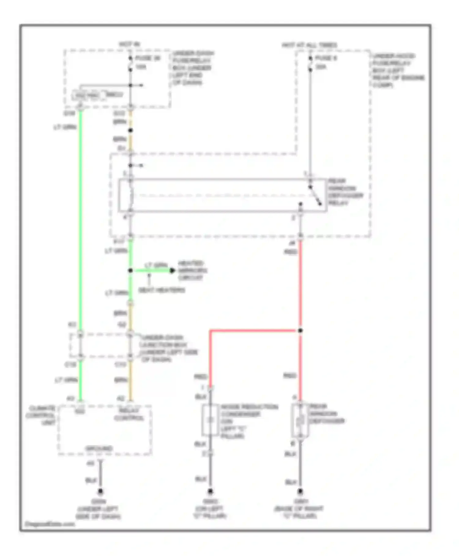 Civic Honda VIII facelift (2008-2011): Rear defogger circuit, hybrid