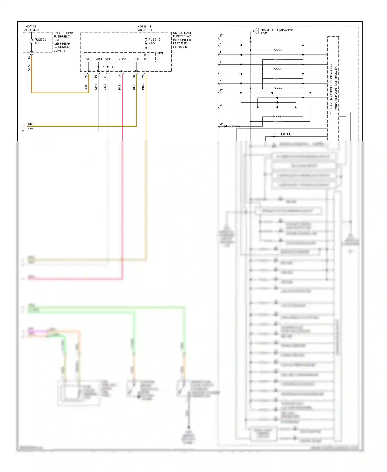 Wiring diagram abs ind. for Honda Civic VIII facelift (2008-2011) (4 of 4)