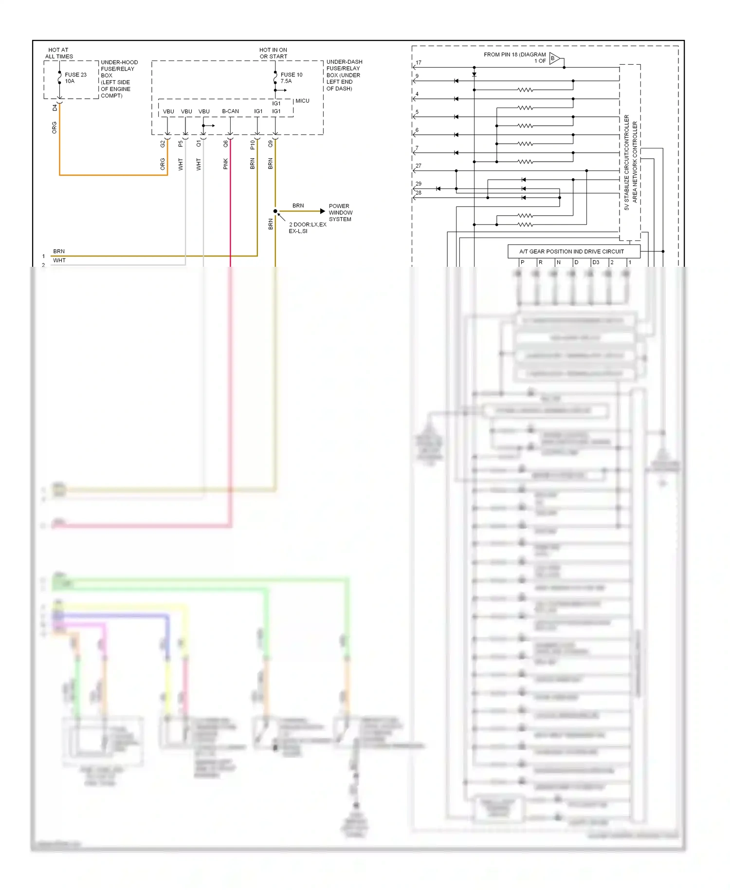 Wiring diagram abs ind. for Honda Civic VIII facelift (2008-2011) (3 of 4)