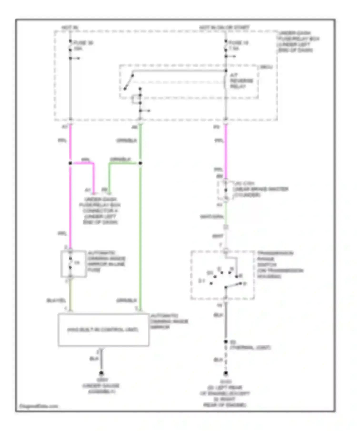 Wiring diagram a/t reverse relay for Honda Civic VIII facelift (2008-2011) (1 of 5)