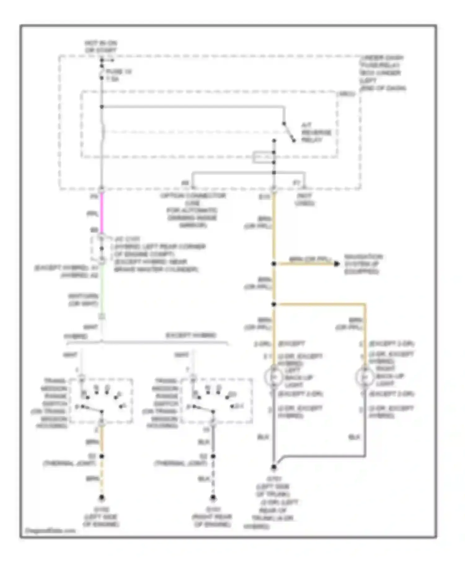 Wiring diagram a/t reverse relay for Honda Civic VIII facelift (2008-2011) (3 of 5)
