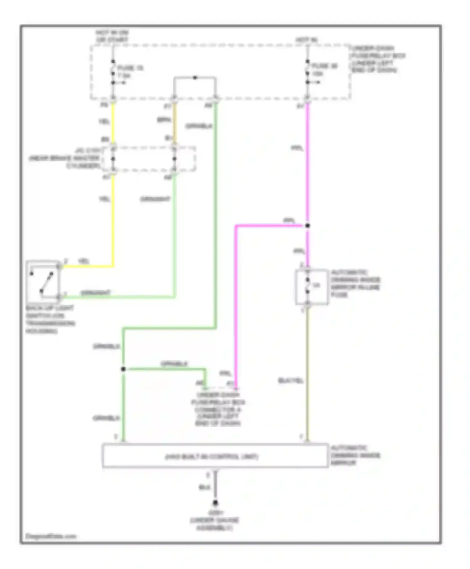 Wiring diagram automatic dimming inside mirror in-line fuse for Honda Civic VIII facelift (2008-2011) (3 of 4)