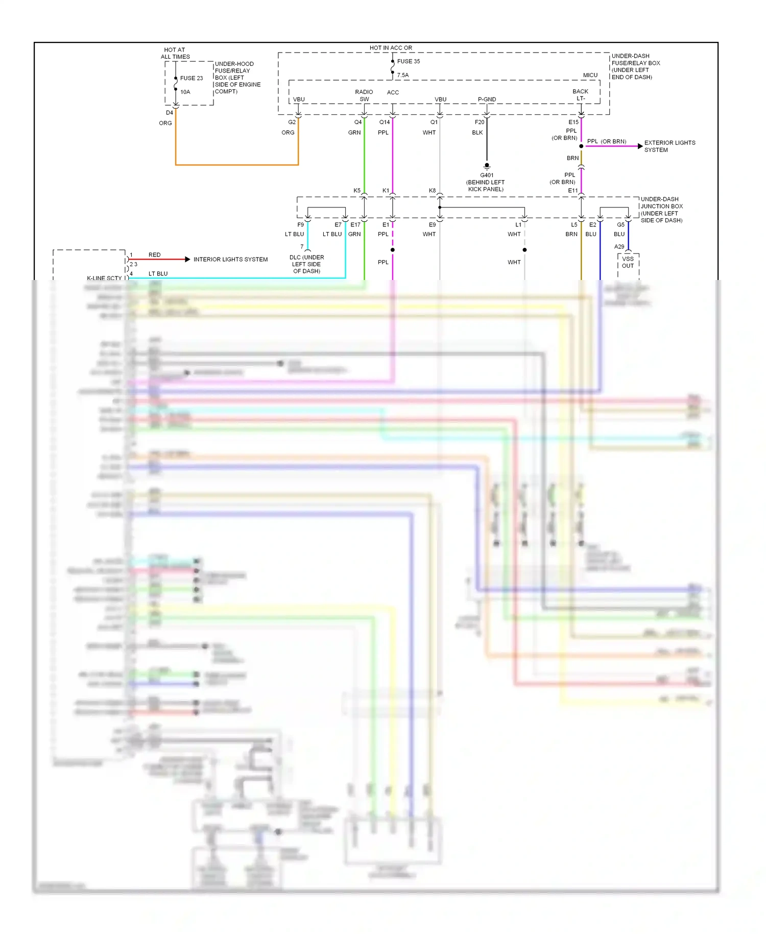 Wiring diagram back lt- for Honda Civic VIII facelift (2008-2011) (4 of 9)