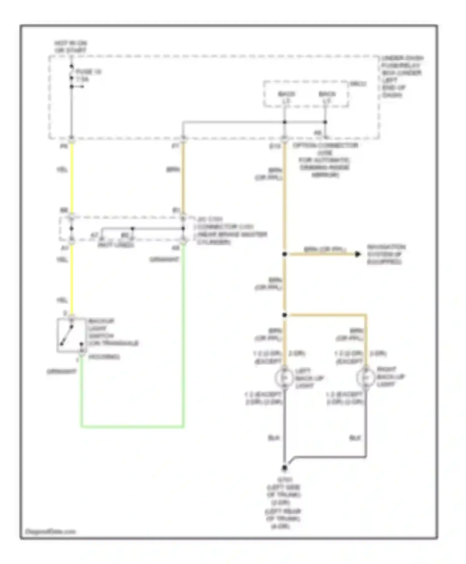 Wiring diagram backup light switch (on transaxle for Honda Civic VIII facelift (2008-2011) (1 of 1)