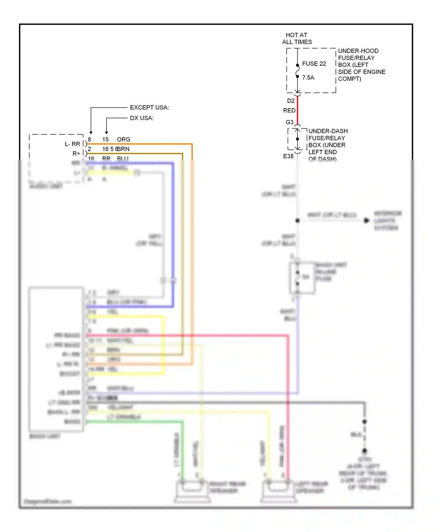 Wiring diagram blu for Honda Civic VIII facelift (2008-2011) (91 of 131)
