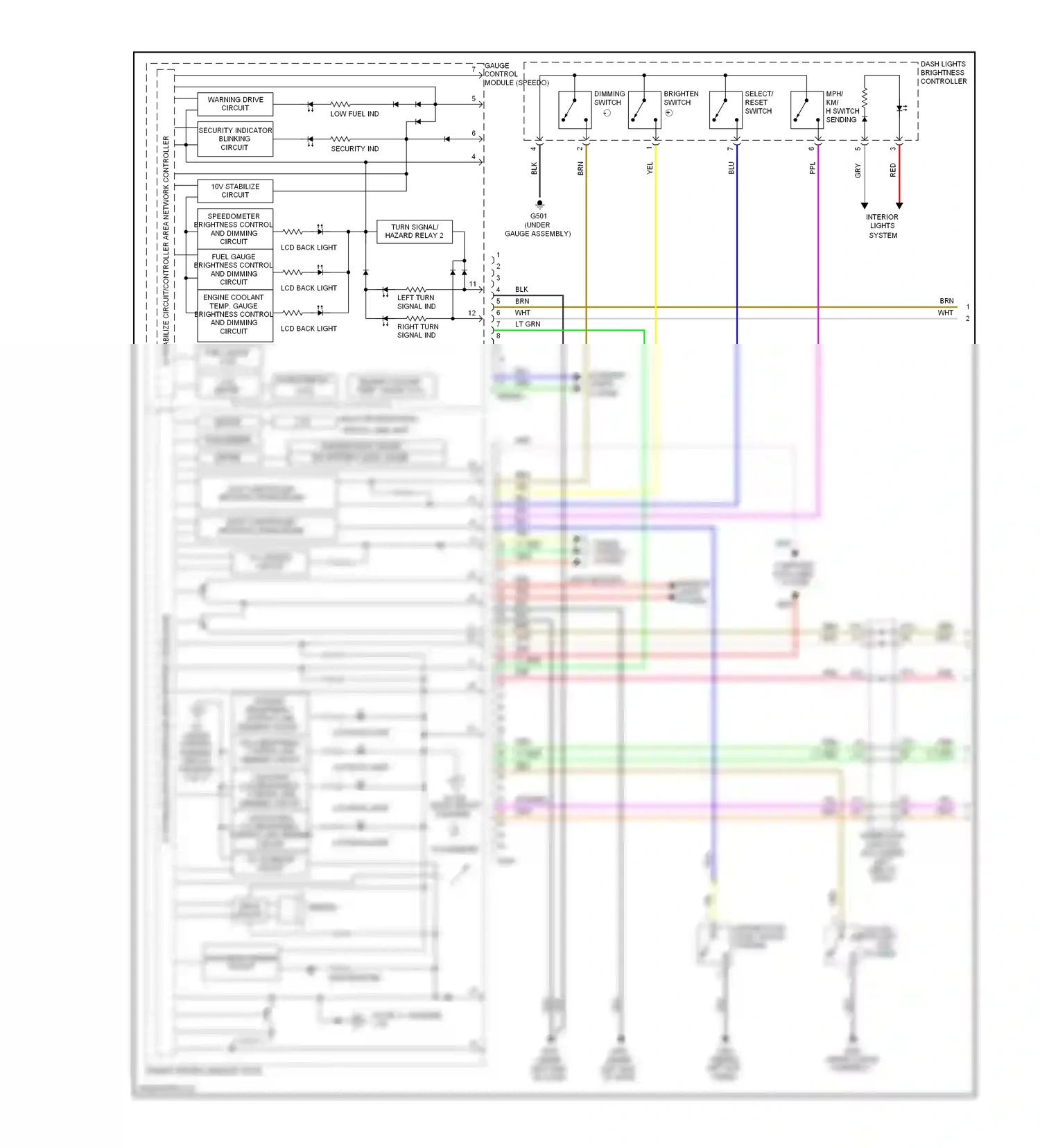 Wiring diagram brighten switch for Honda Civic VIII facelift (2008-2011) (1 of 1)