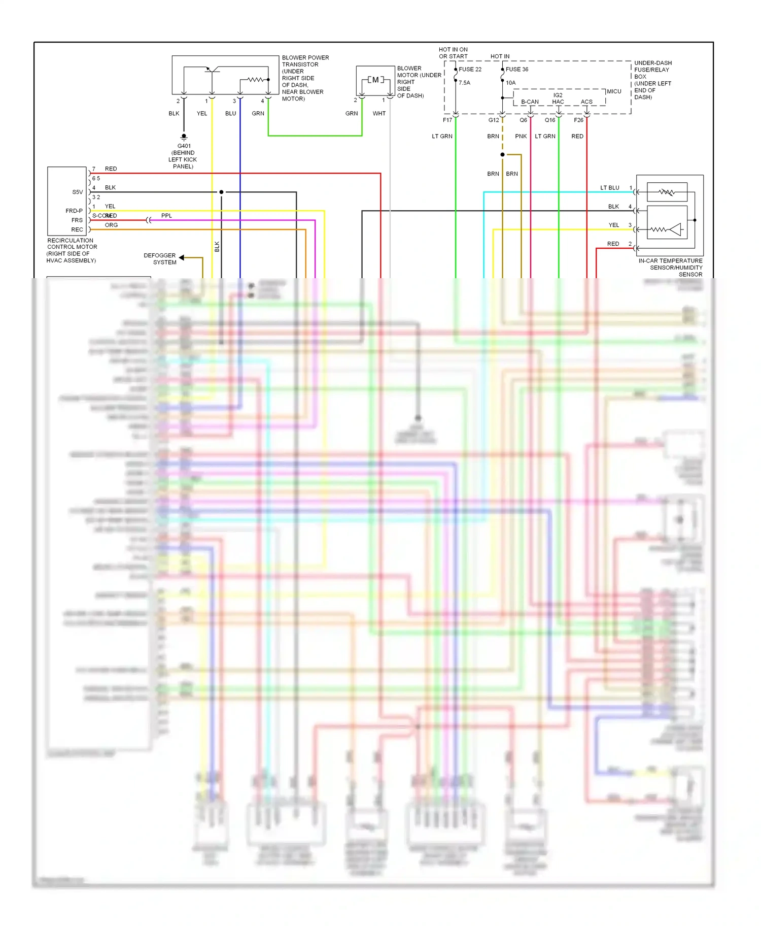 Wiring diagram climate control unit for Honda Civic VIII facelift (2008-2011) (1 of 6)