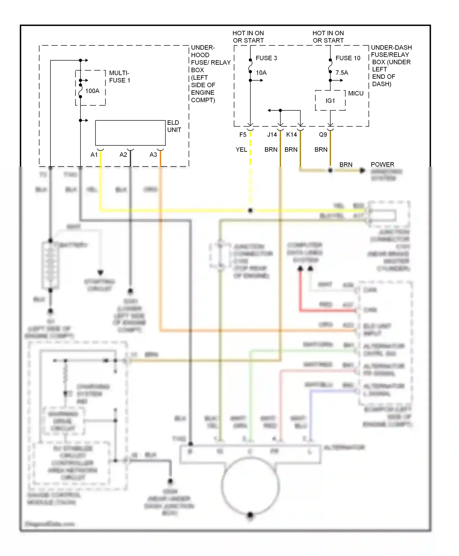 Wiring diagram eld unit for Honda Civic VIII facelift (2008-2011) (1 of 6)