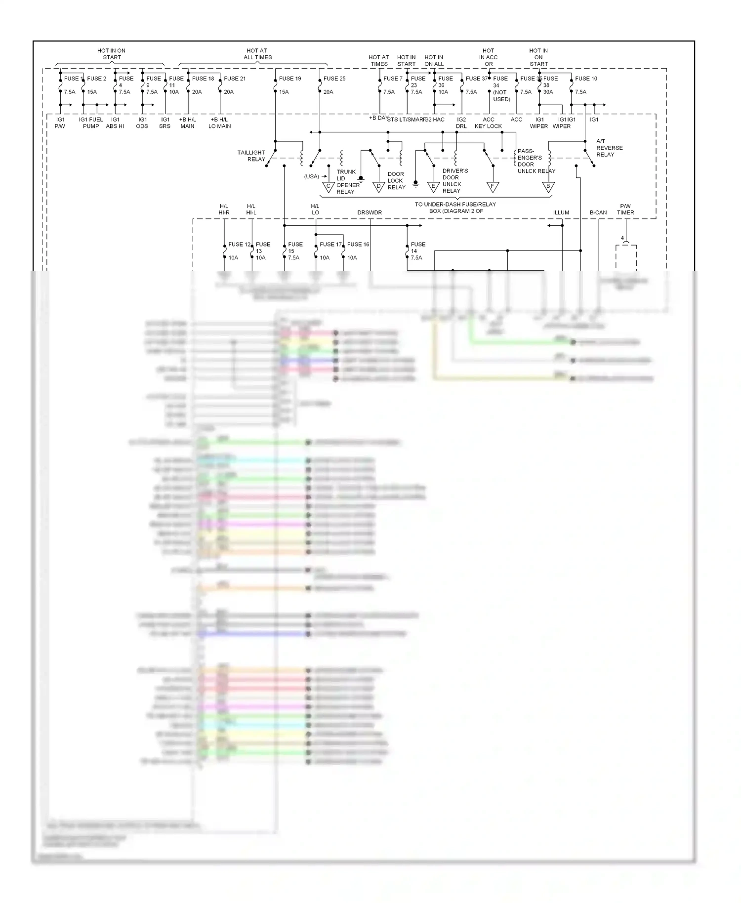 Wiring diagram headlights system for Honda Civic VIII facelift (2008-2011) (2 of 7)