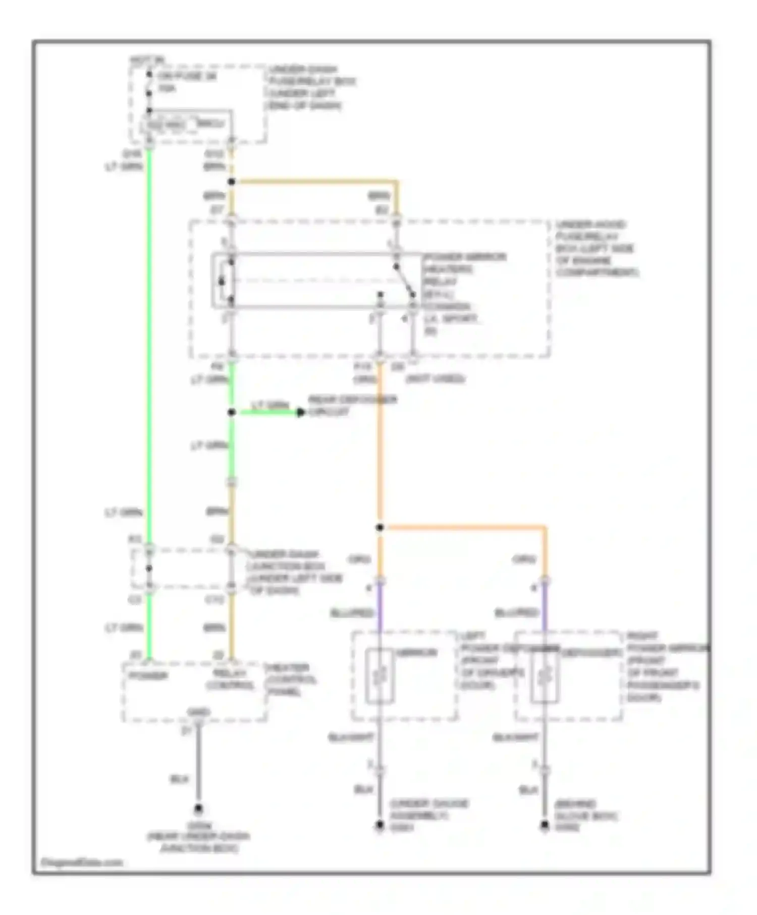 Wiring diagram hot in on fuse 36 for Honda Civic VIII facelift (2008-2011) (1 of 7)
