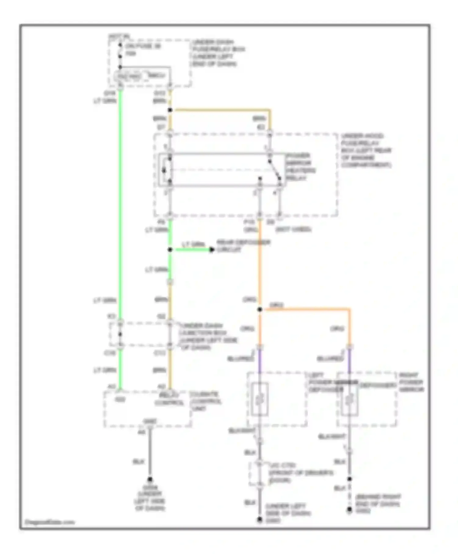 Wiring diagram hot in on fuse 36 for Honda Civic VIII facelift (2008-2011) (2 of 7)