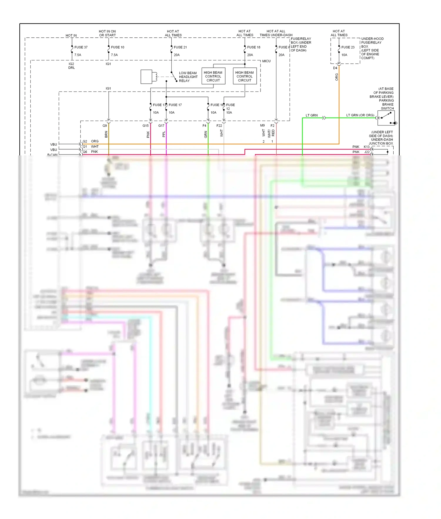 Wiring diagram left headlight for Honda Civic VIII facelift (2008-2011) (3 of 7)