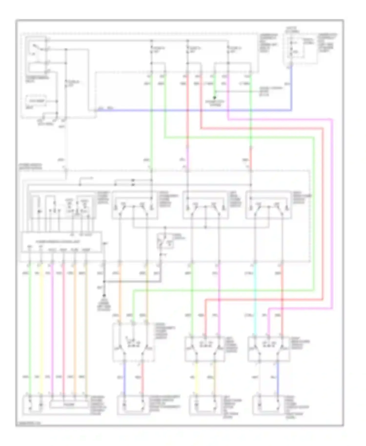 Wiring diagram left rear power window switch for Honda Civic VIII facelift (2008-2011) (2 of 3)