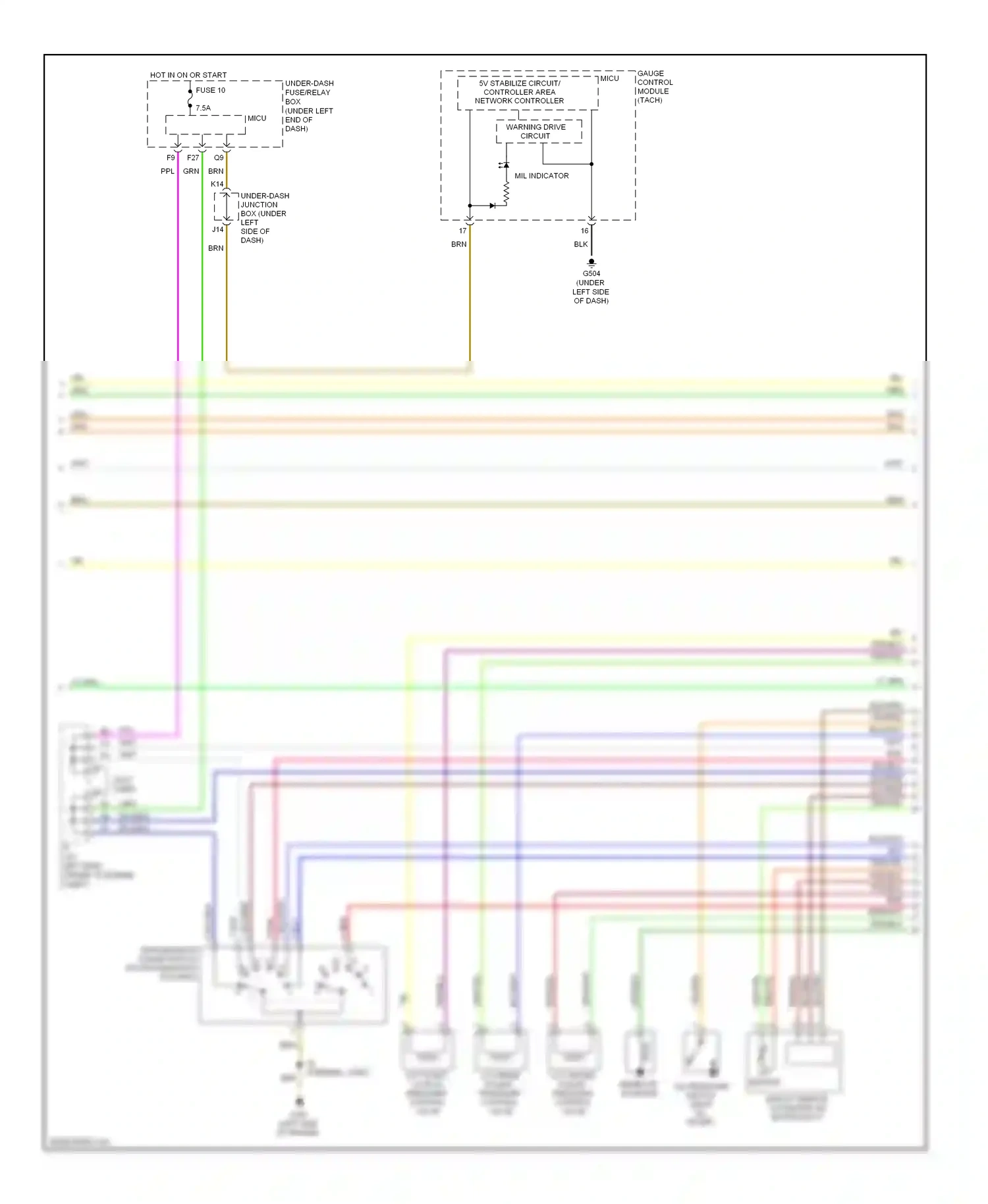Wiring diagram mil indicator for Honda Civic VIII facelift (2008-2011) (2 of 2)