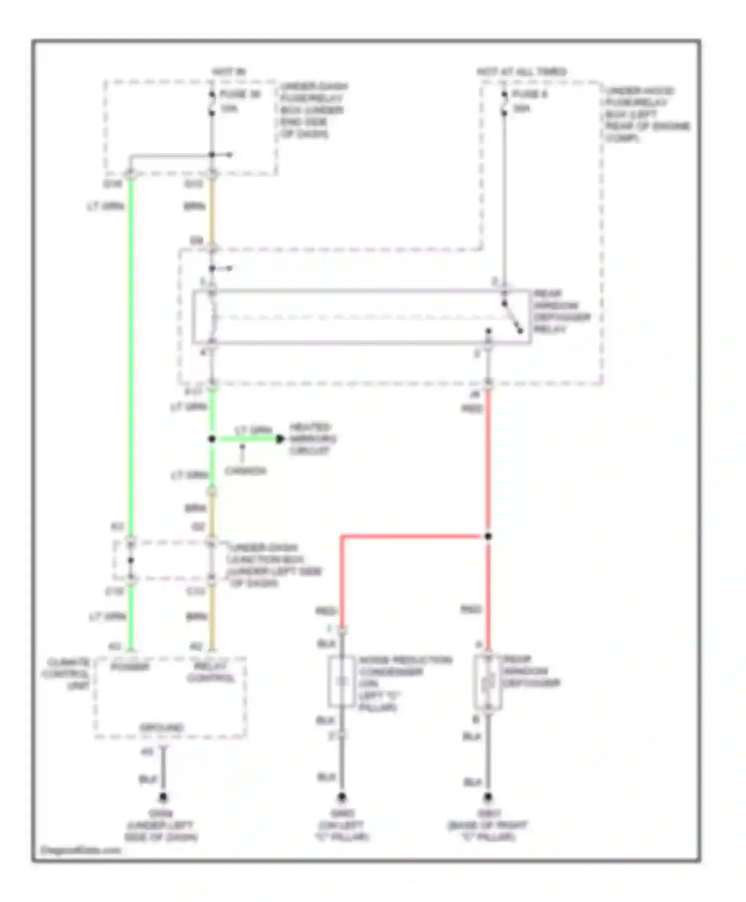 Civic Honda VIII (2005-2009): Rear defogger circuit, hybrid