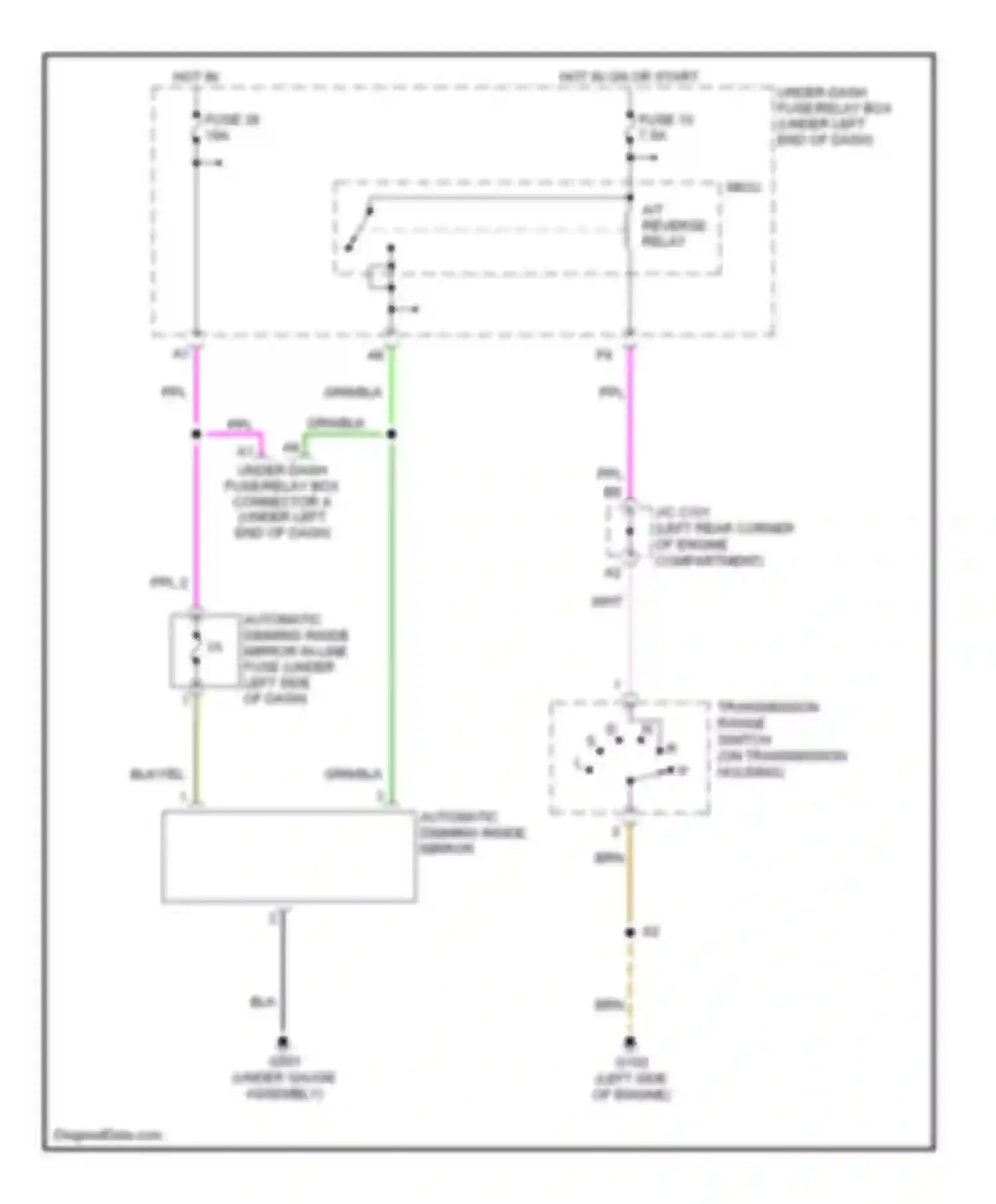 Civic Honda VIII (2005-2009): Auto dimming rear view mirror circuit, hybrid