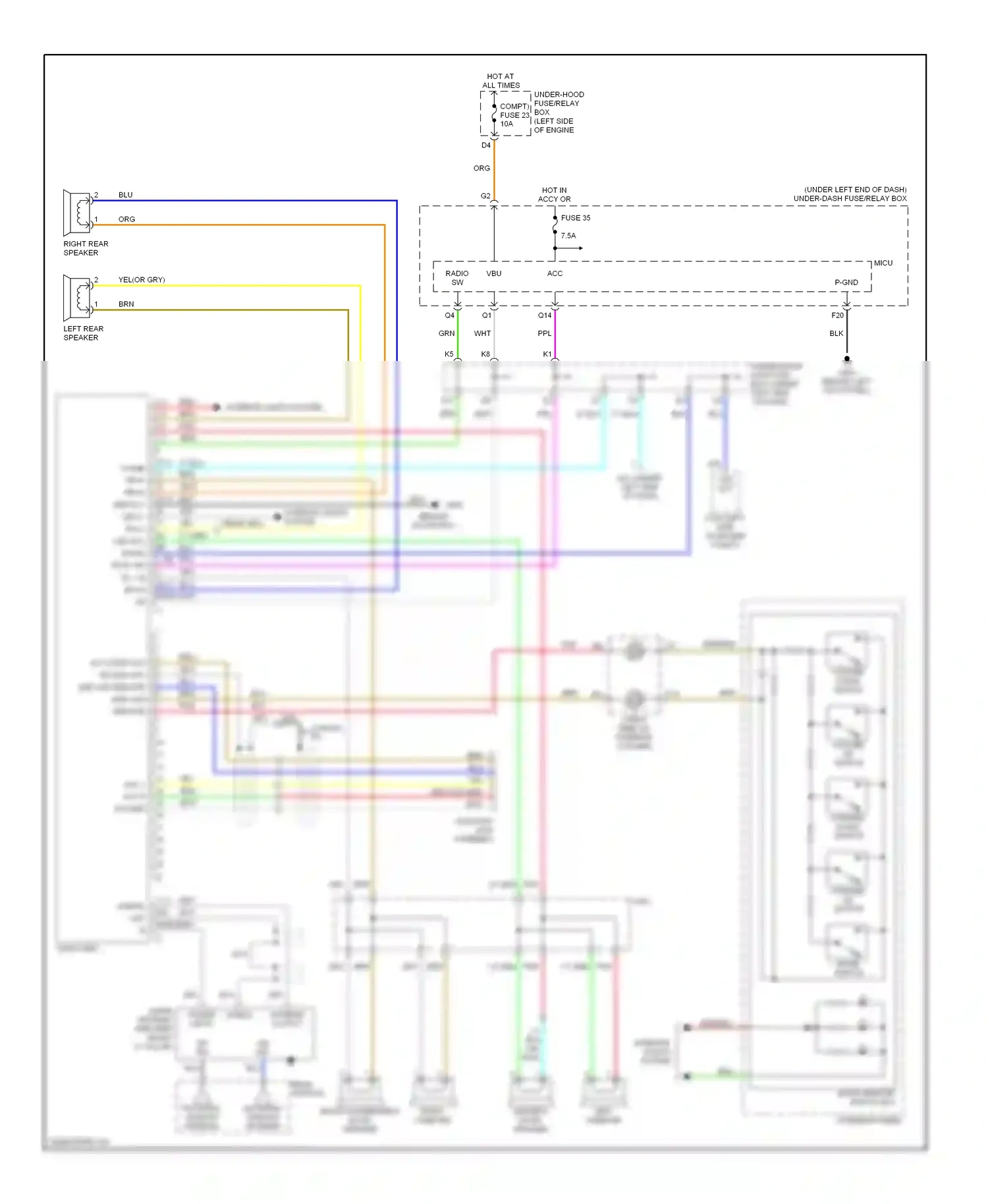 Wiring diagram antenna output shield for Honda Civic VIII (2005-2009) (1 of 1)