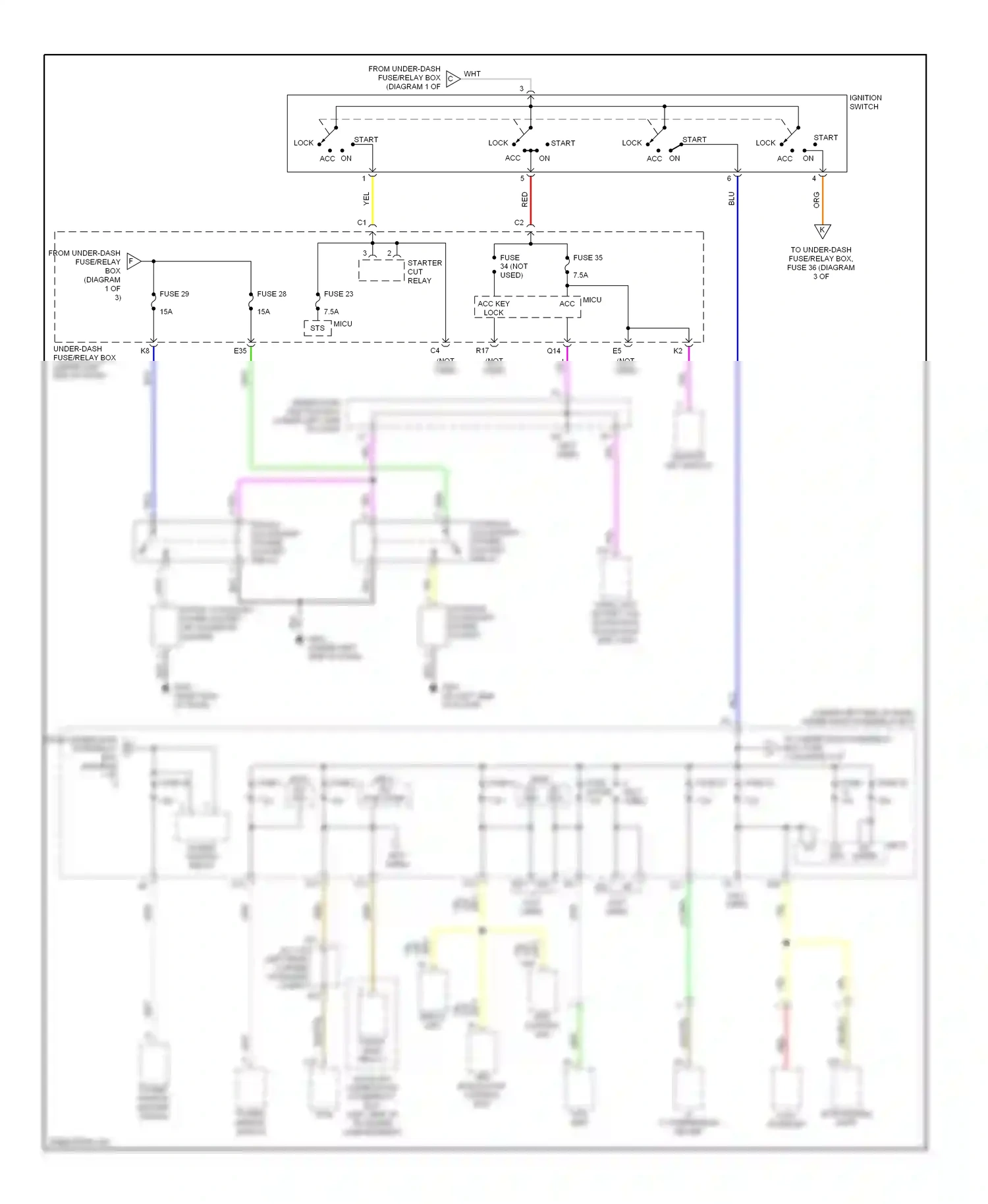 Wiring diagram console accessory power socket relay for Honda Civic VIII (2005-2009) (2 of 2)