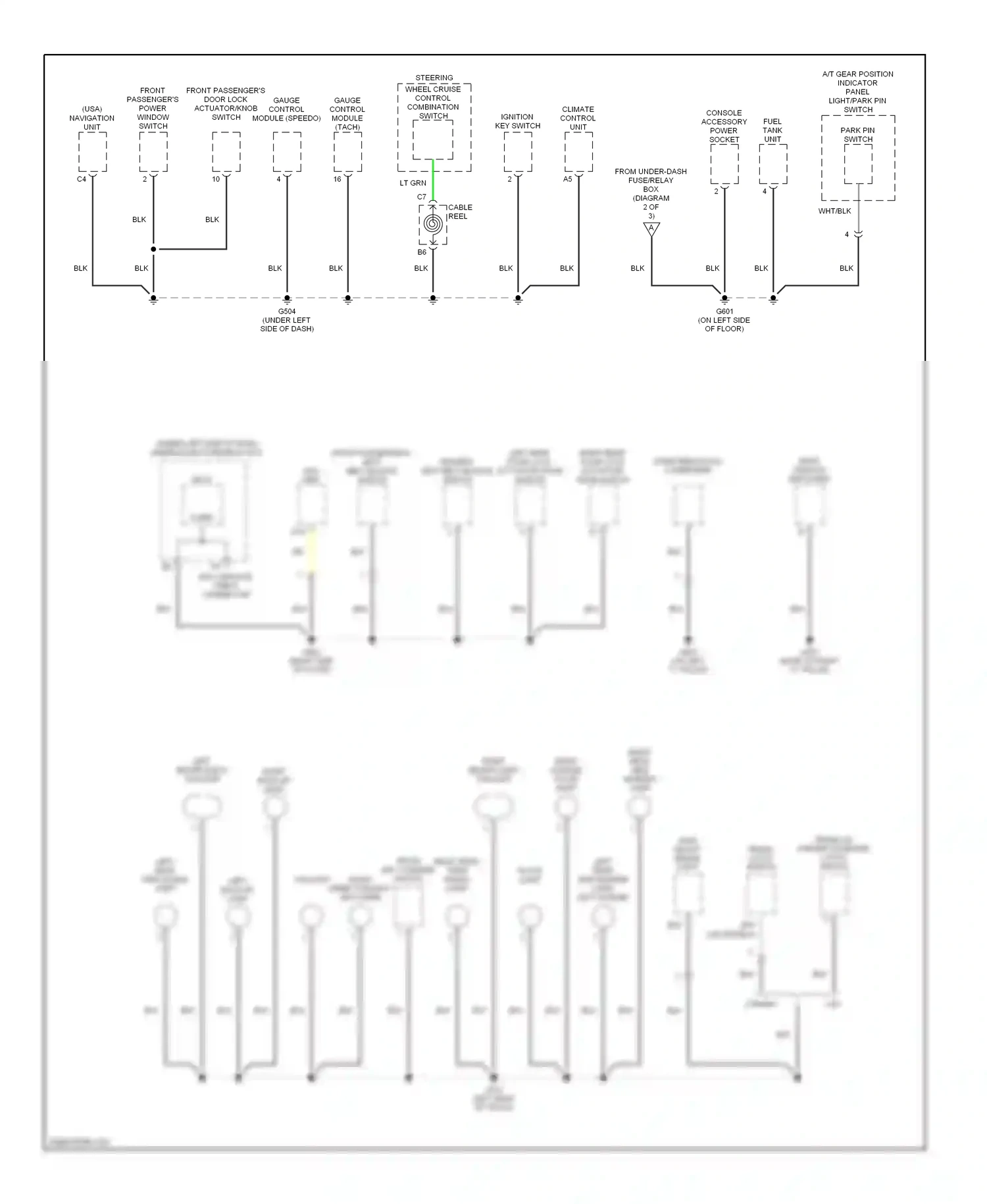 Wiring diagram console accessory power socket for Honda Civic VIII (2005-2009) (1 of 2)