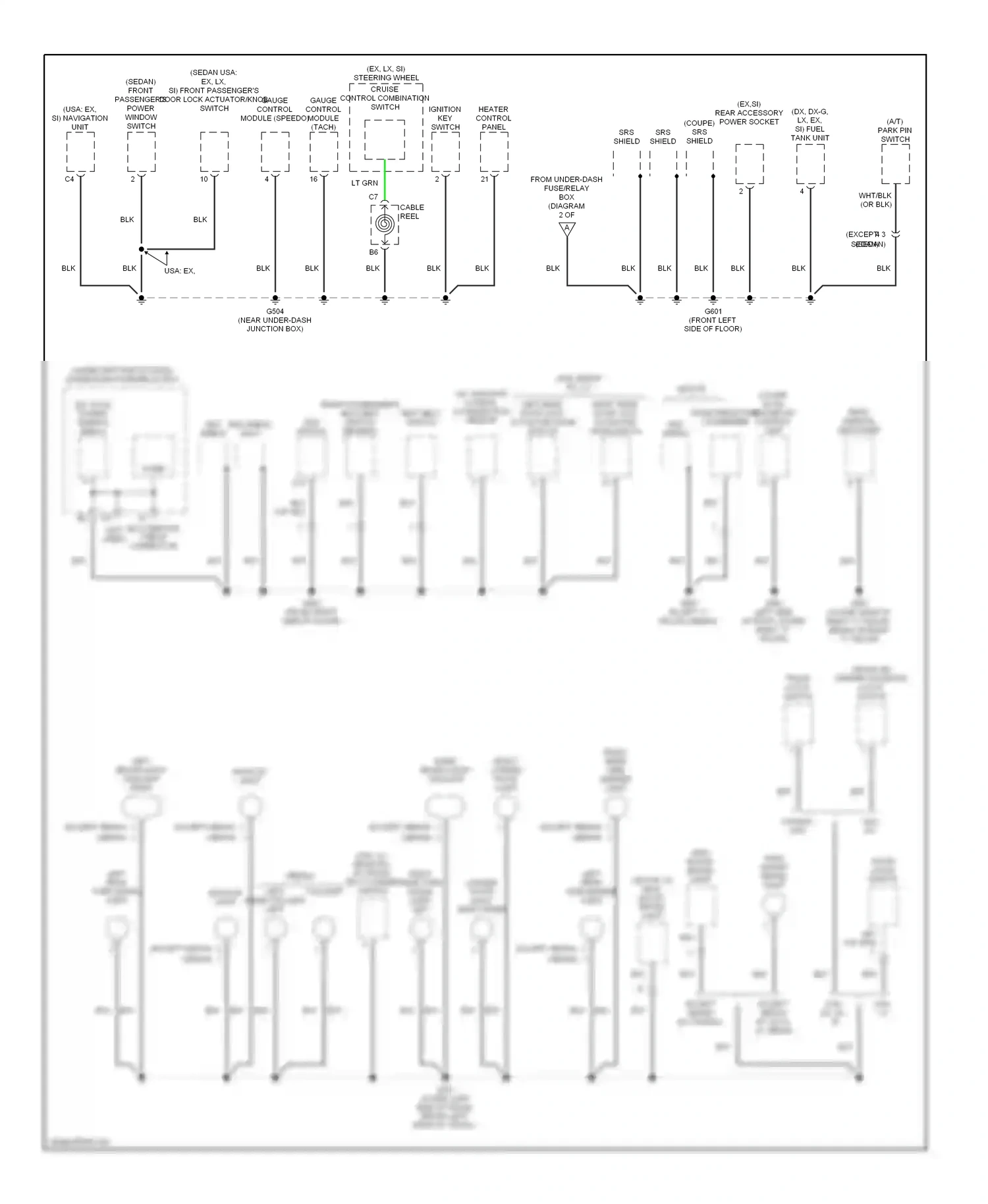 Wiring diagram cruise control combination switch for Honda Civic VIII (2005-2009) (3 of 7)