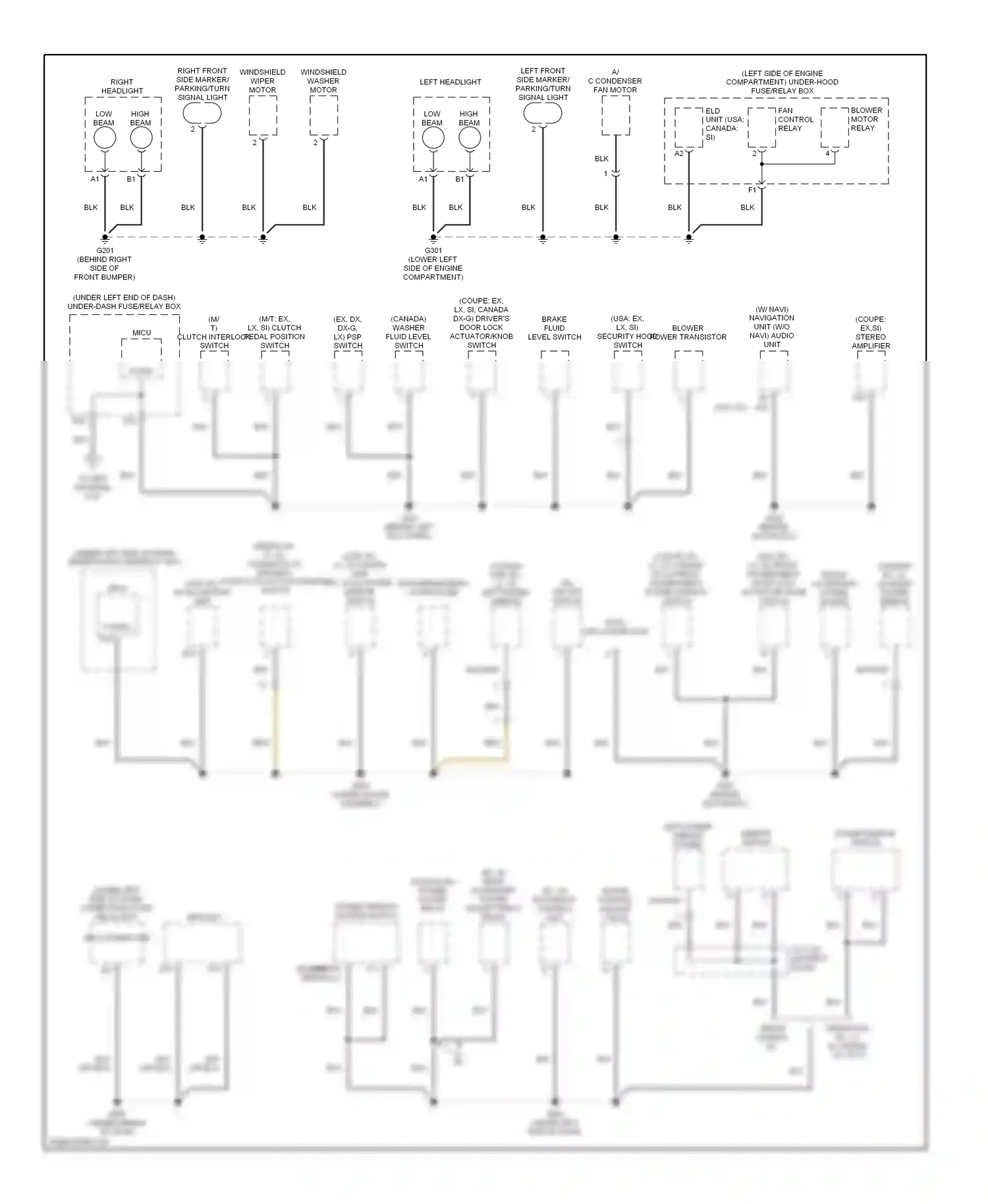 Wiring diagram data link connector for Honda Civic VIII (2005-2009) (2 of 4)